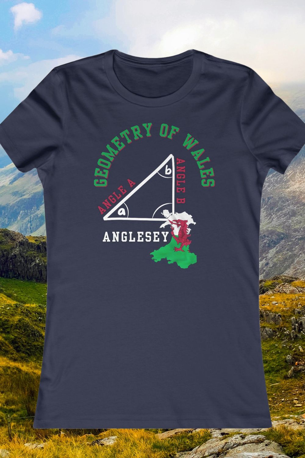 Angle A + Angle B = Anglesey Women’s Fitted T-Shirt – Welsh Maths Gift