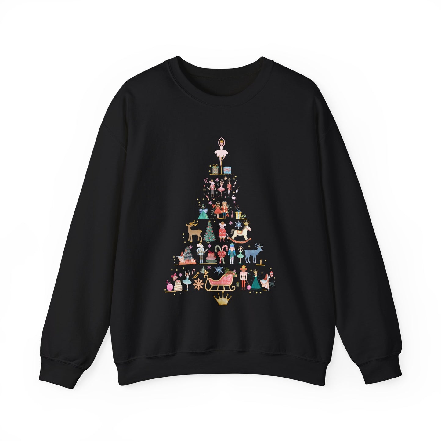 Women's Nutcracker Christmas Tree Sweatshirt – Festive Ballet Charm with Unisex Design