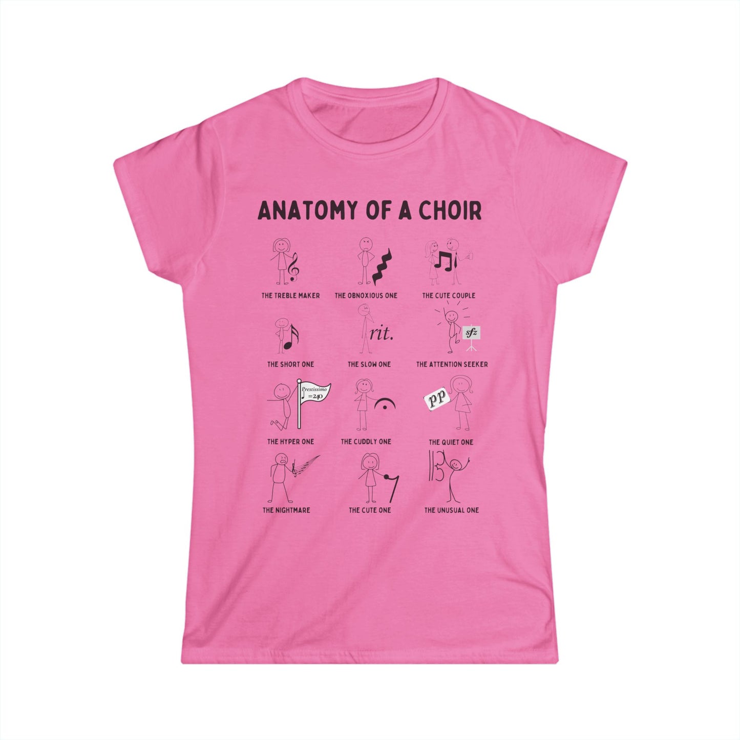 Women's Choir T-Shirt – Funny 'Anatomy of a Choir' Design for Singers & Theatre Fans