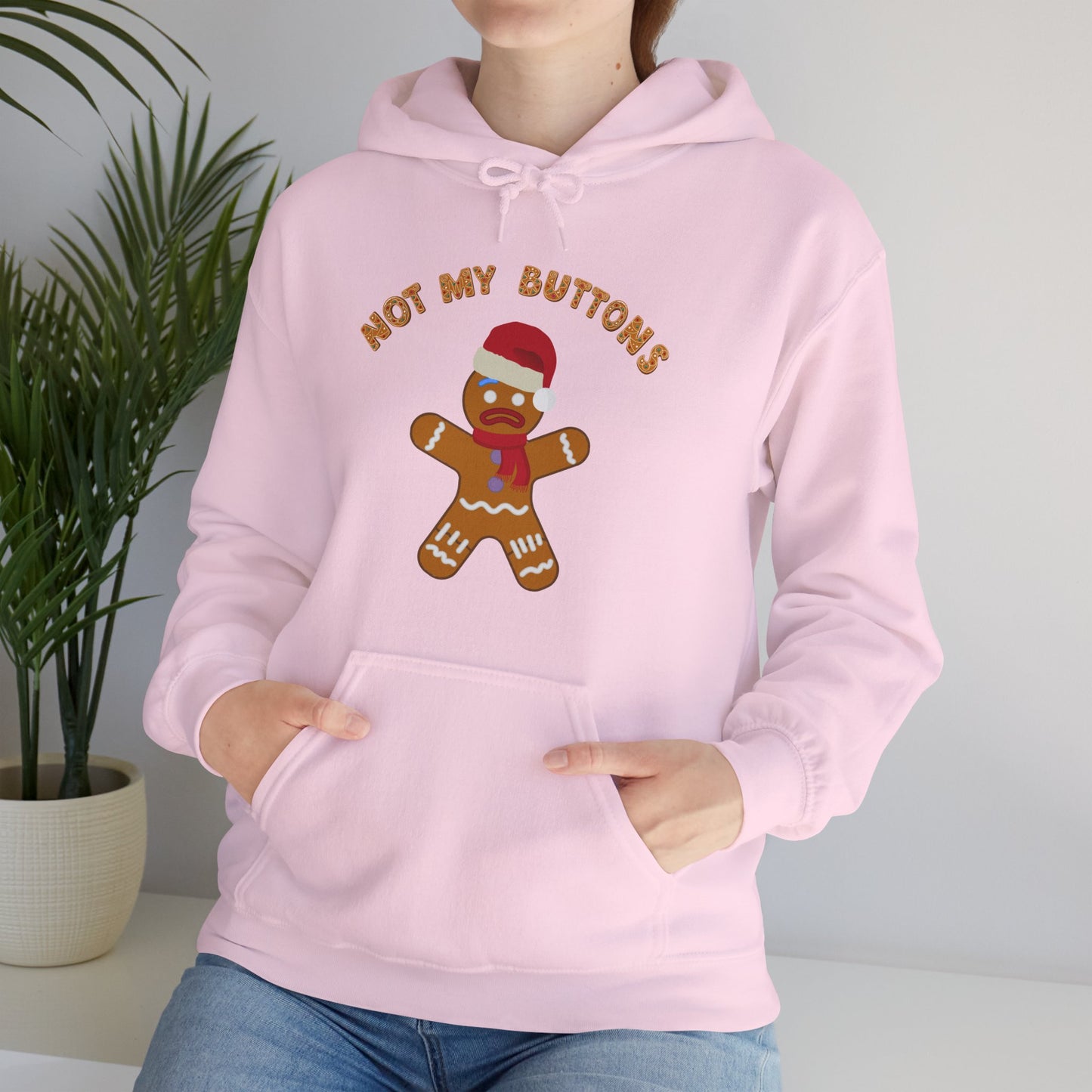 Women's "Not My Buttons!" Gingerbread Man Christmas Hoodie – Unisex Design
