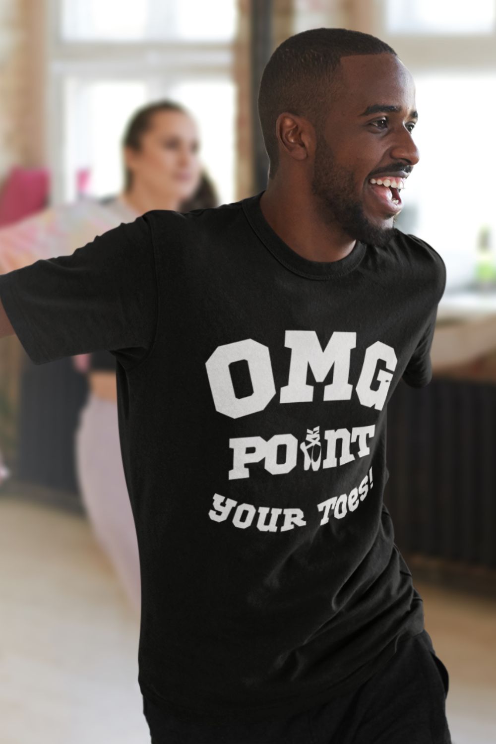 “OMG Point Your Toes” Men’s Dance Teacher T-Shirt – Ballet Shoes Graphic (Unisex Fit)