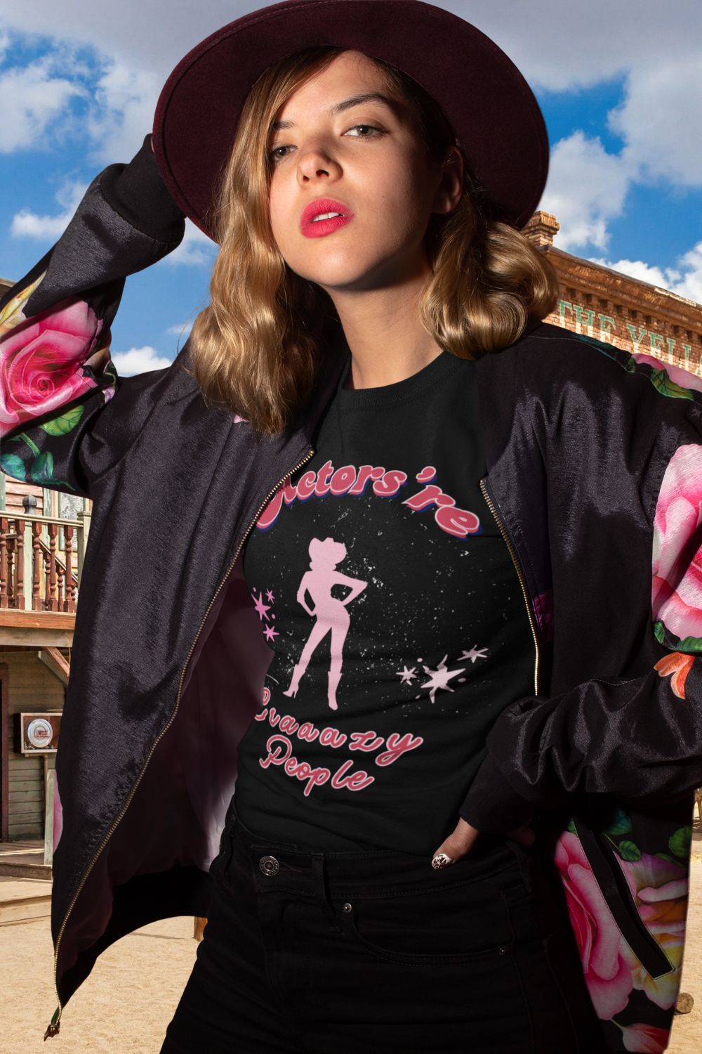 Women’s "Actors're Craaazy People" T-Shirt – Cowgirl Silhouette Design