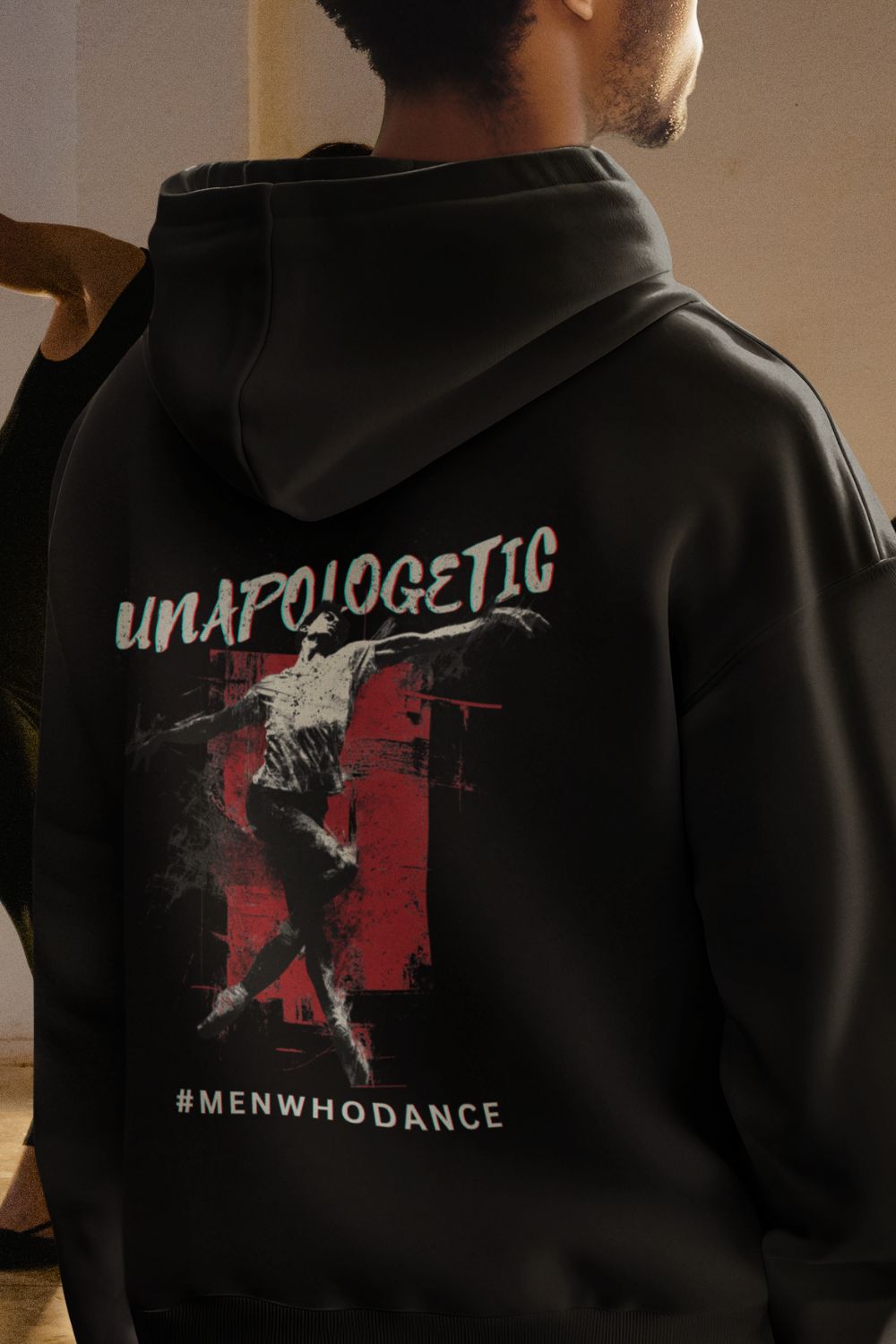 Men’s “Unapologetic” Dance Hoodie – Ethical Fleece Sweatshirt with Back Print