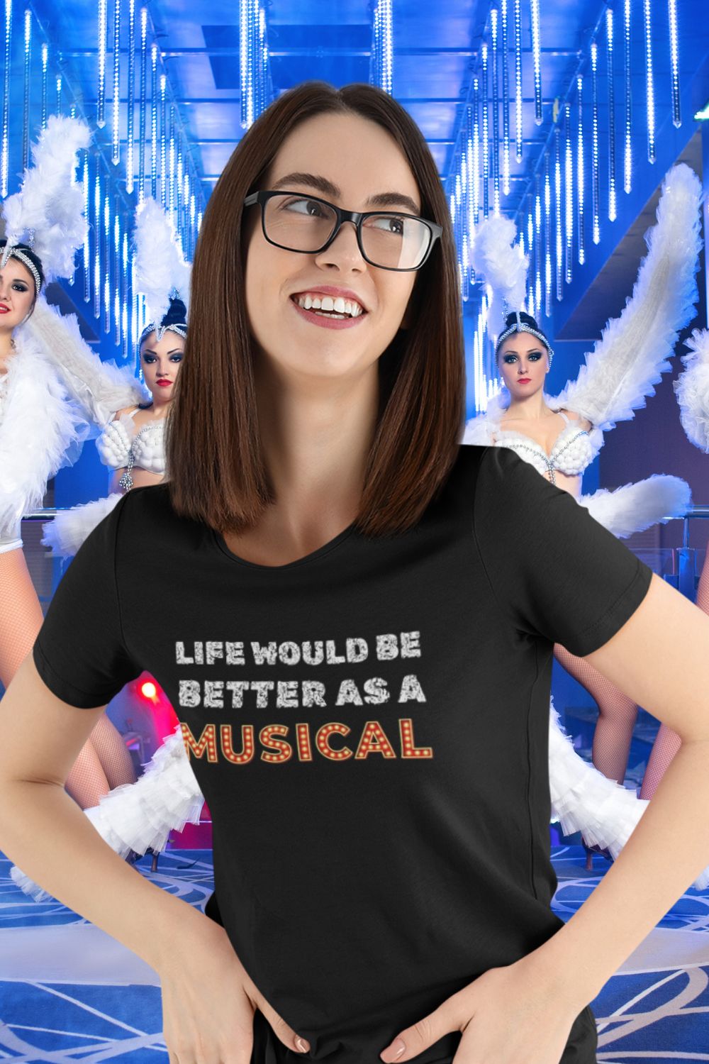 "Life Would Be Better as a Musical" Women’s Fitted Theatre T-Shirt – Black | Musical Fan Gift