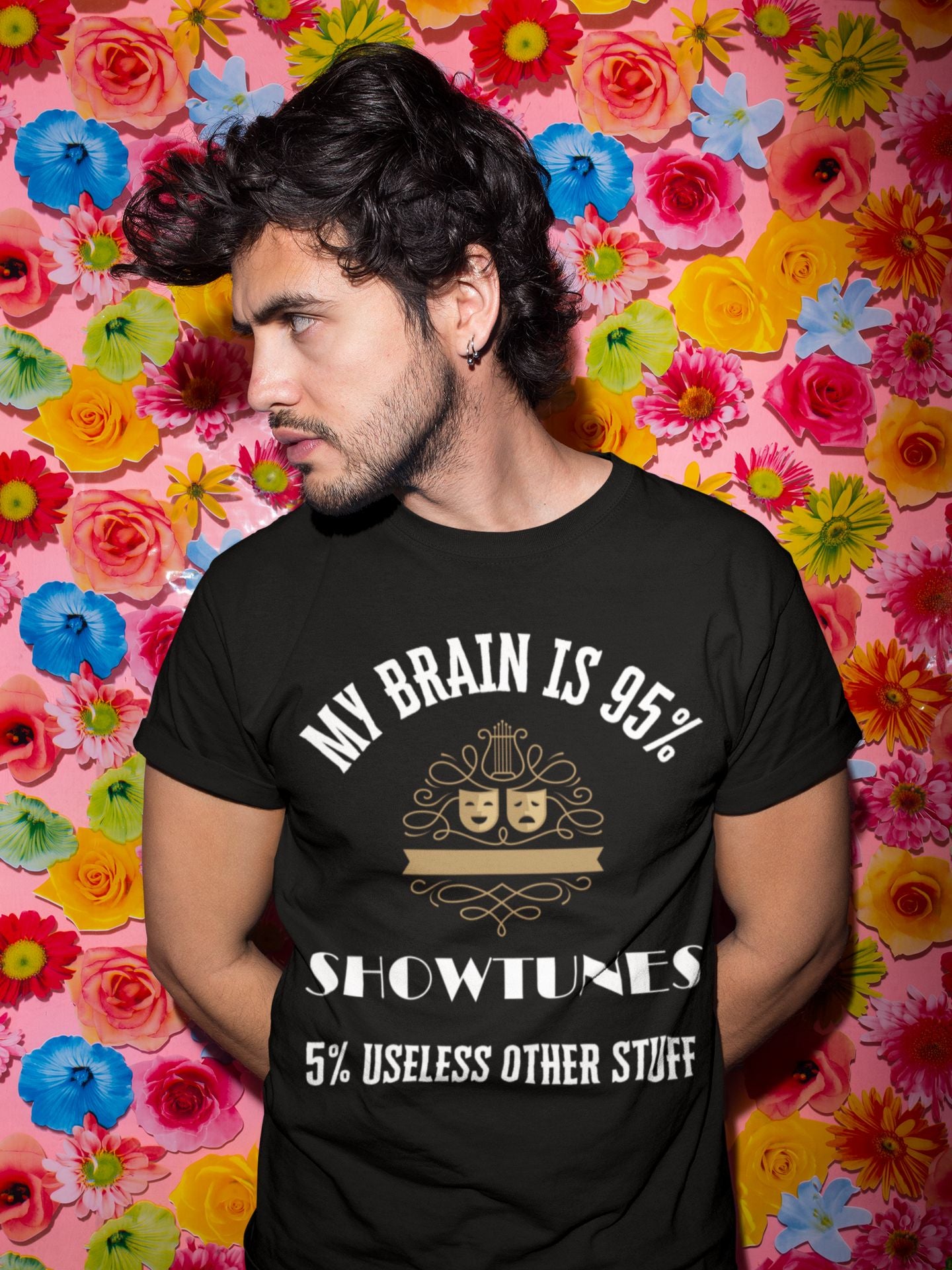 My Brain is 95% Showtunes Men's T-Shirt – Unisex Design for Theatre Lovers