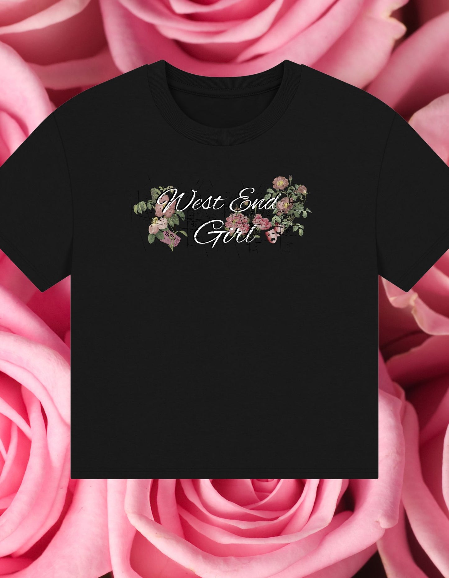 West End Girl Organic Boxy T-Shirt – Cropped Oversized Fit with Floral Design