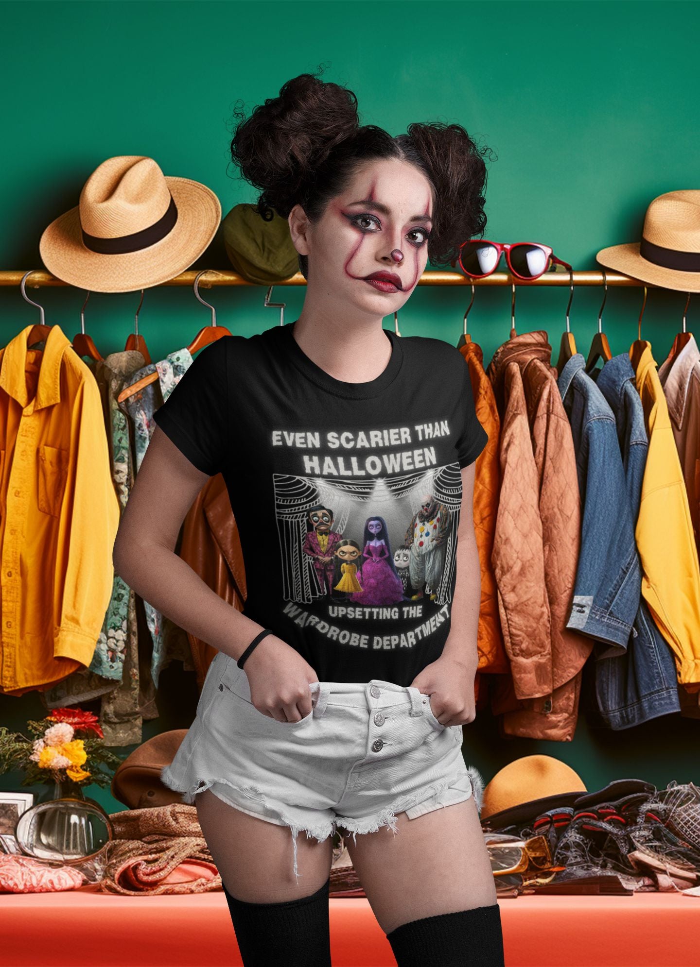 Even Scarier Than Halloween Women's T-Shirt – Theatre-Inspired Design for Costume Chaos