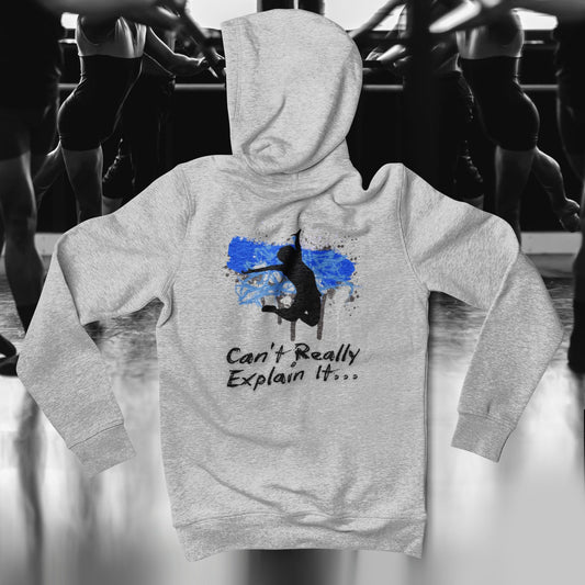 Boys' Unisex Hoodie – Dance Silhouette Design in Electric Blue & Grey – For Boys Who Dance