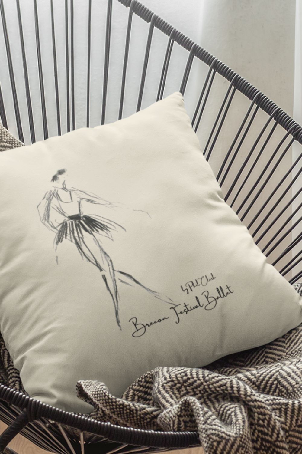 Brecon Festival Ballet Ballerina Cushion – Artwork by Phil Clark