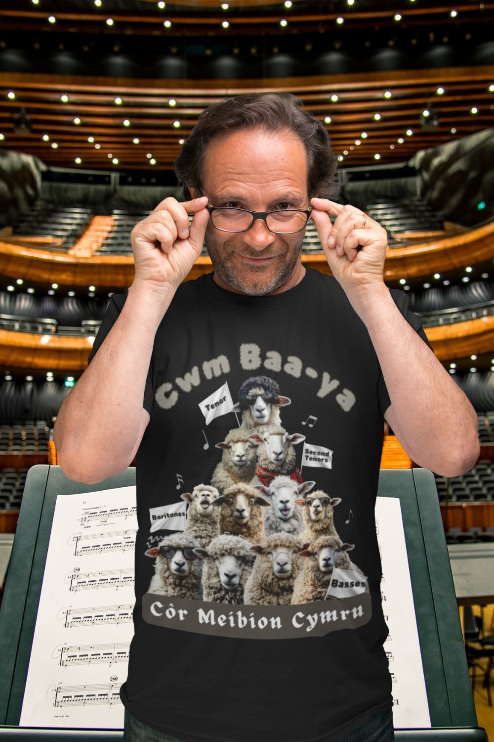 Cwm Baa-ya Welsh Male Voice Choir T-Shirt | Côr Meibion Cymru | Men’s Humour T-Shirt
