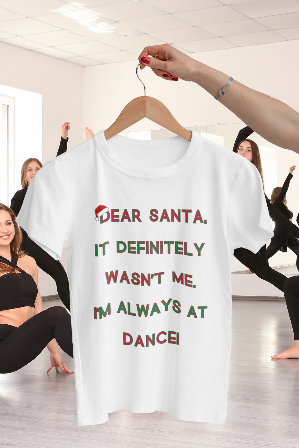 Dear Santa Christmas T-Shirt – Festive Women’s T-Shirt for Dance Lovers