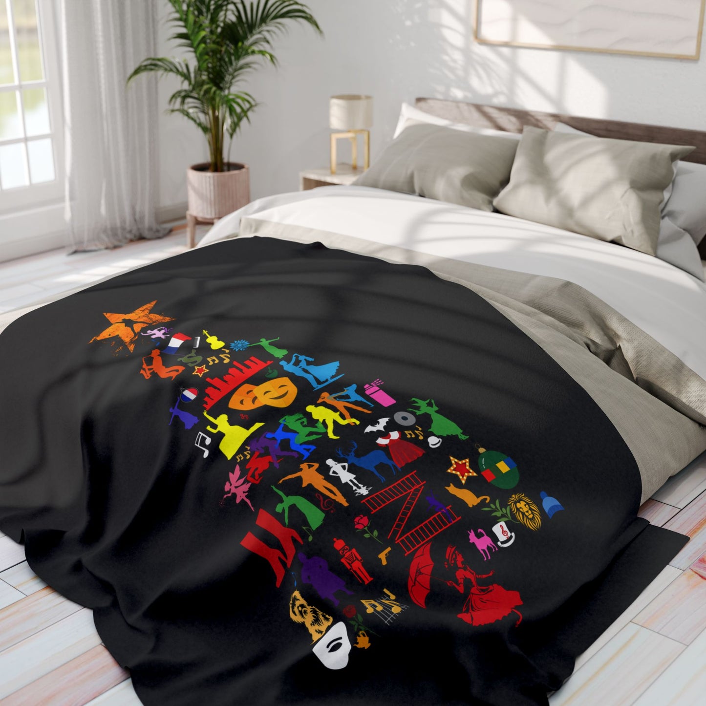 Musical Theatre Tree Fleece Blanket – Festive & Cosy Christmas Theatre-Inspired Design