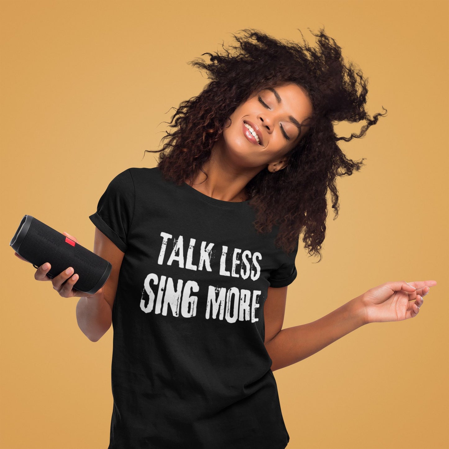 Women’s “Talk Less, Sing More” Softstyle T-Shirt – Semi-Fitted Cotton Design for Theatre & Musical Lovers