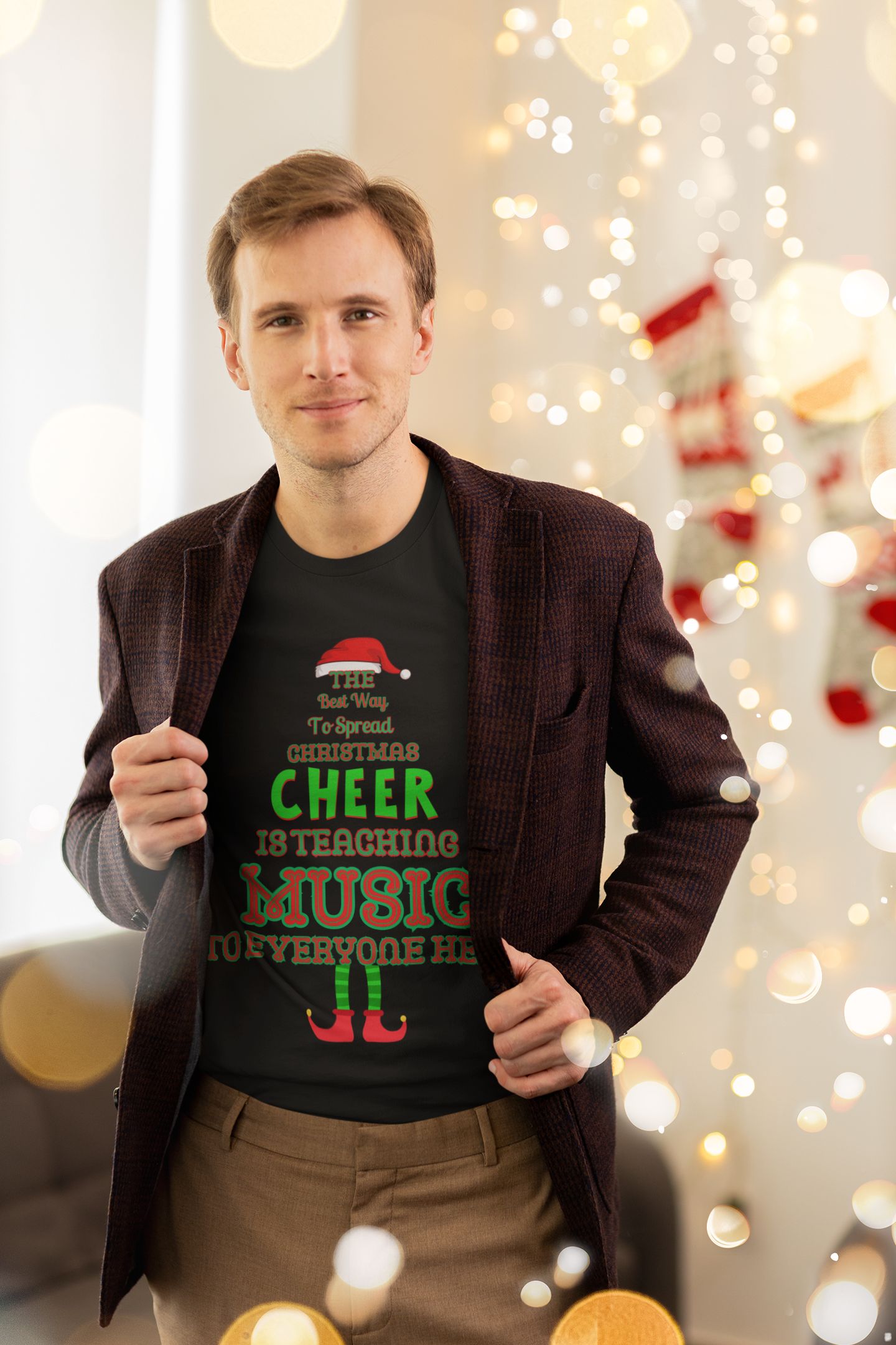 The Perfect Men’s T-Shirt for Music Teachers – Festive Christmas Cheer