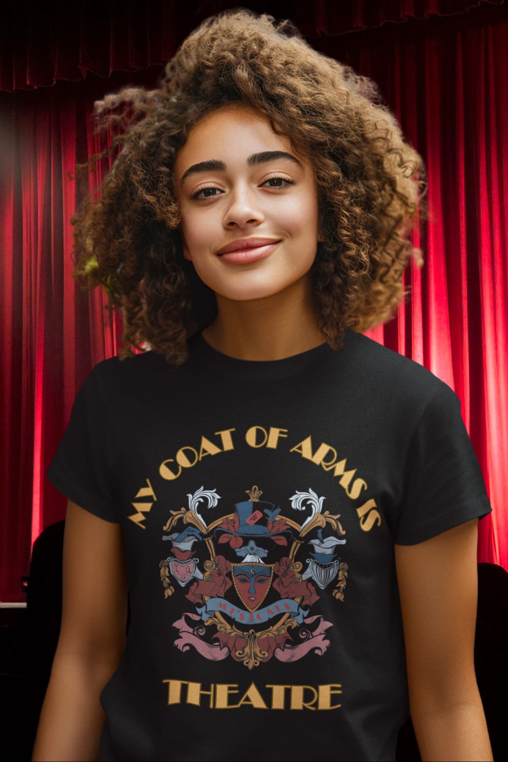 "My Coat of Arms is Theatre" Women's T-shirt – Celebrate Your Theatre Tribe in Style