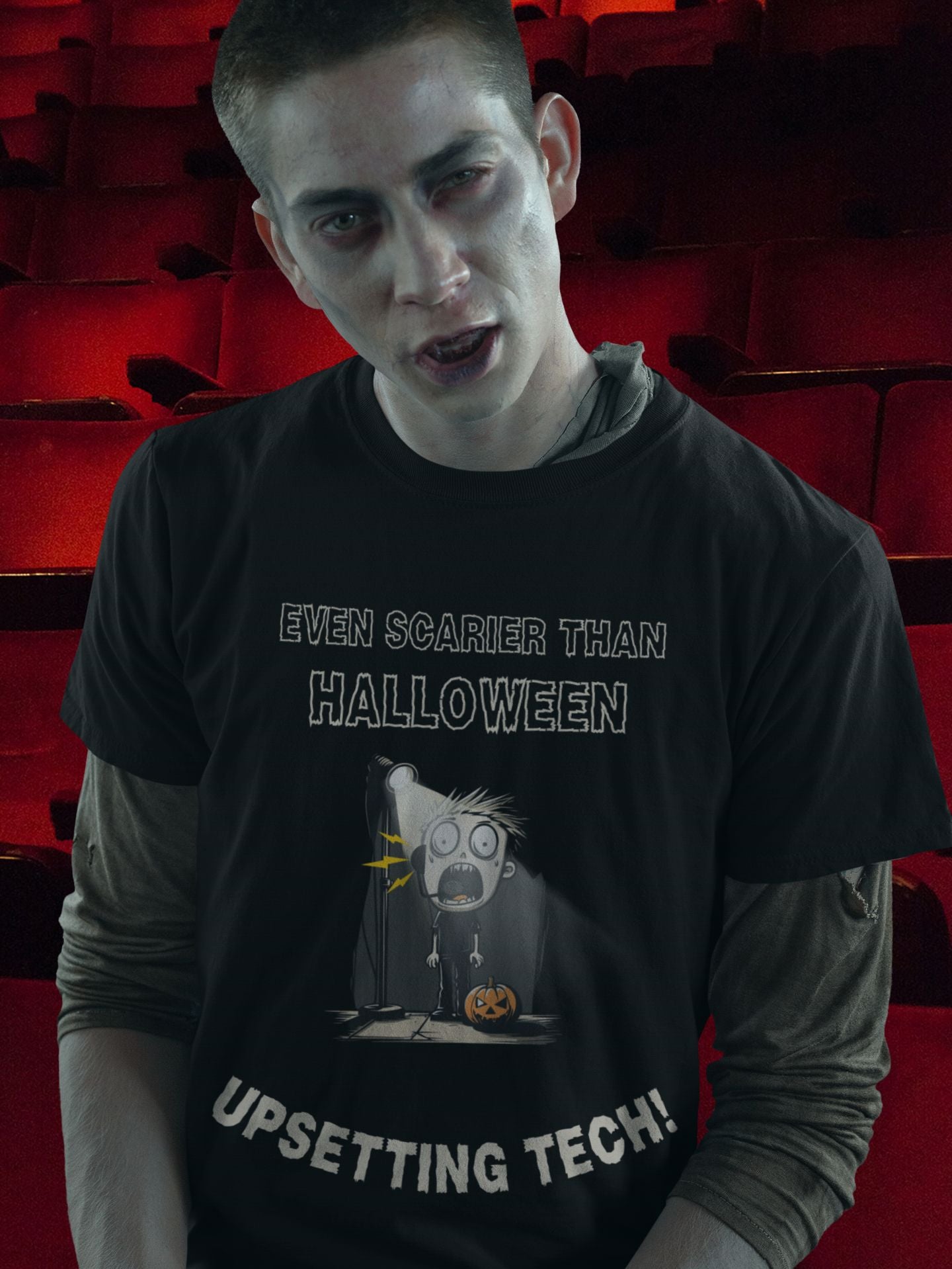 Even Scarier Than Halloween- Upsetting Tech - Men’s T-Shirt – Unisex Design for Theatre Lovers
