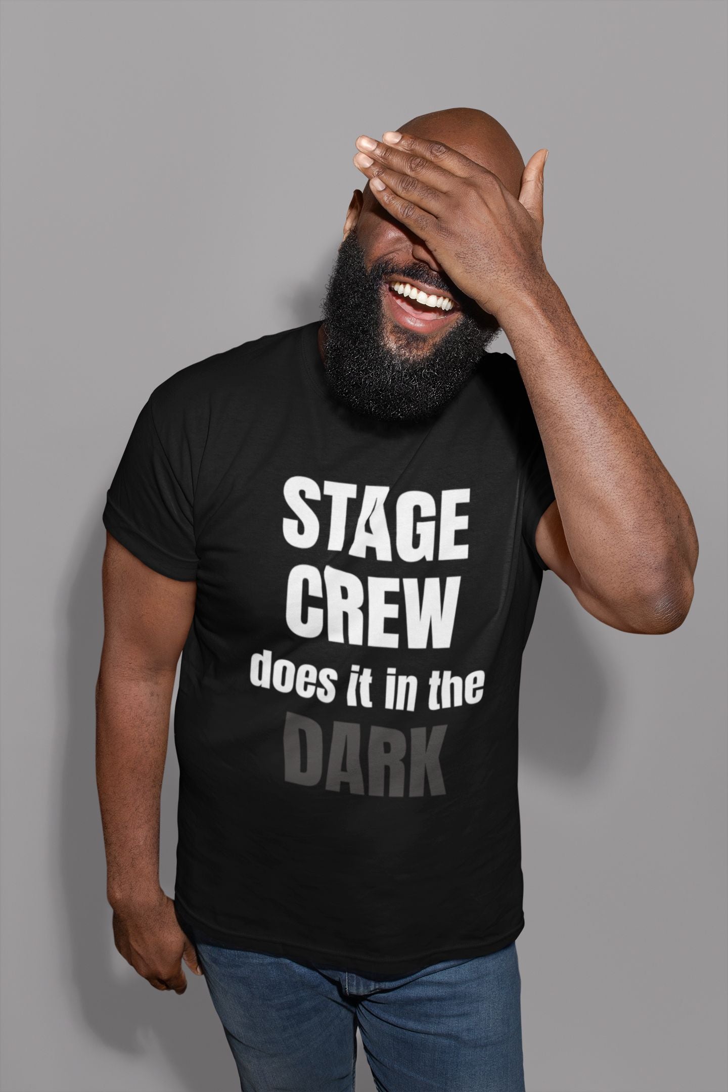 "Stage Crew Does It in the Dark" Unisex T-Shirt – Humour for Theatre Crew