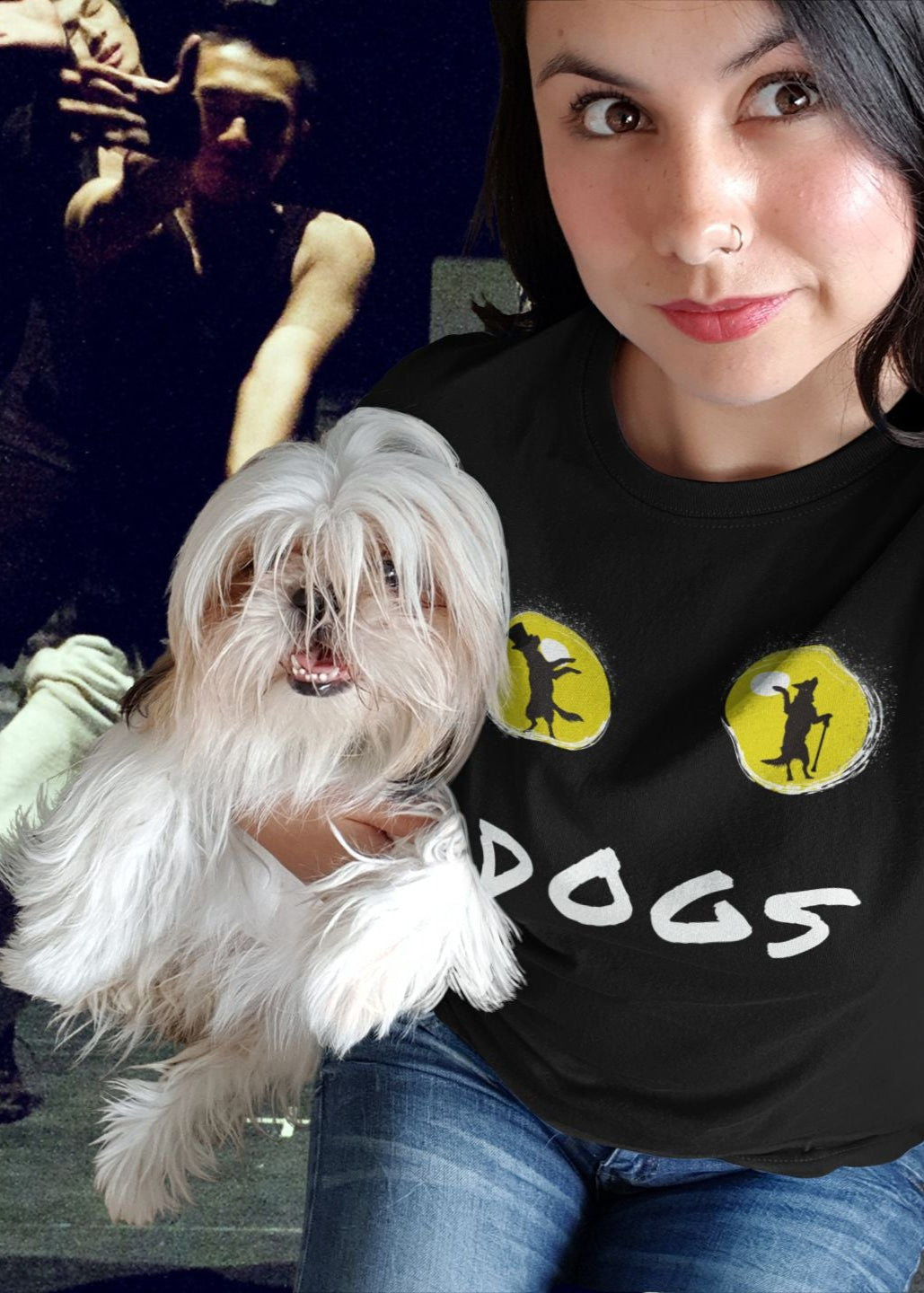 Paw-some Theatre-Inspired Women's Softstyle T-Shirt – Perfect for Dog and Theatre Lovers
