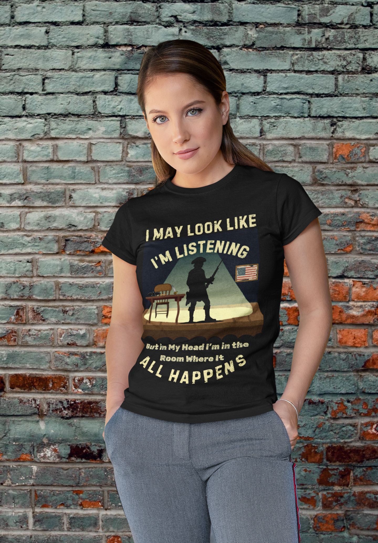 Women’s Theatre T-Shirt – "In the Room Where It Happens" Softstyle Design
