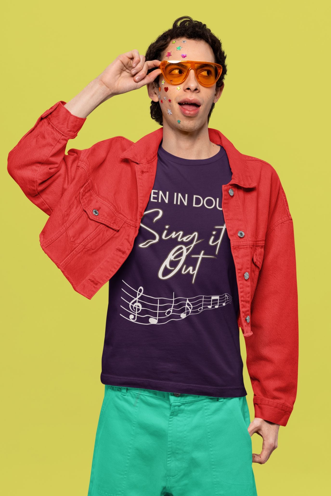Men's “When In Doubt - Sing It Out” Cotton Unisex T-Shirt – Theatre & Music Lovers Design