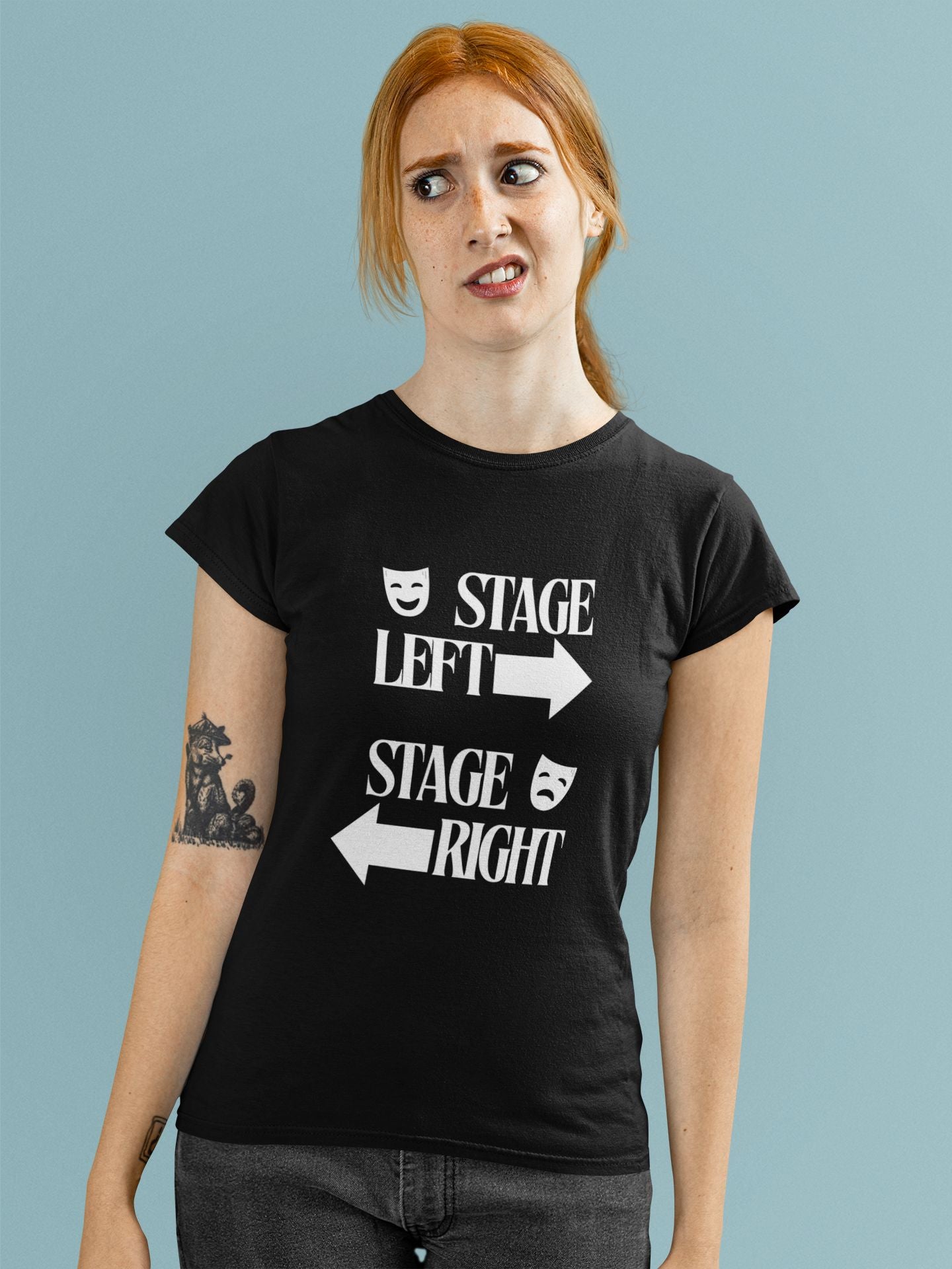 Stage Left Stage Right Women's Softstyle T-shirt – Perfect for Theatre Lovers