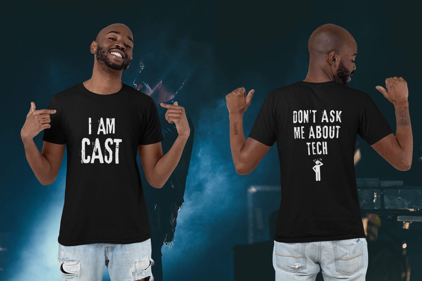 Men’s Theatre T-Shirt in Unisex Design – "I Am Cast, Don’t Ask Me About Tech