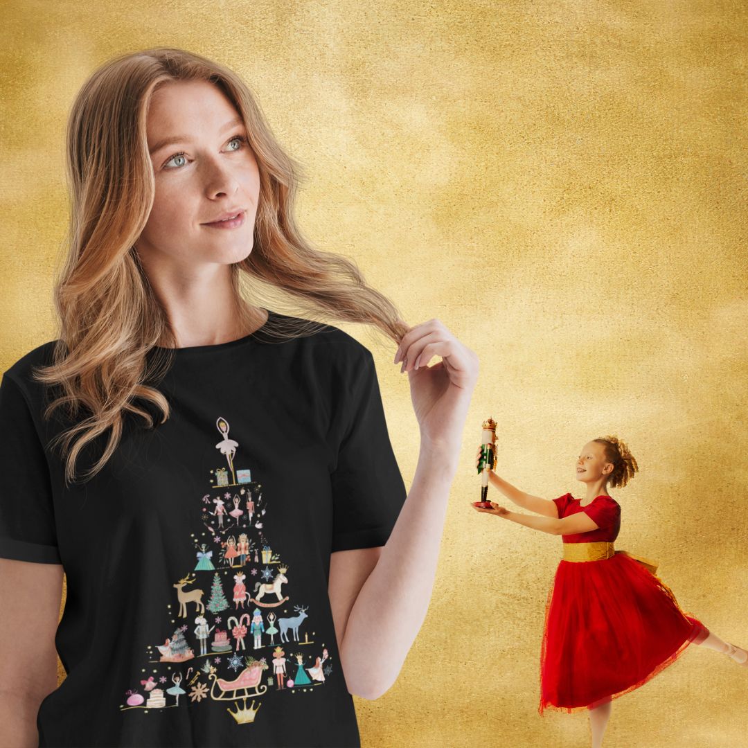 Nutcracker Tree Silhouette Women's T-Shirt – Theatre Christmas Unisex Design