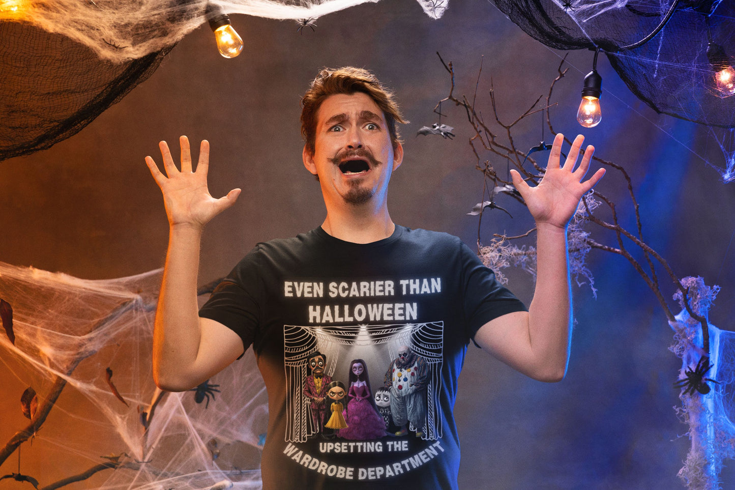 Even Scarier Than Halloween Men’s T-Shirt – Theatre-Inspired Costume Chaos Design (Unisex)