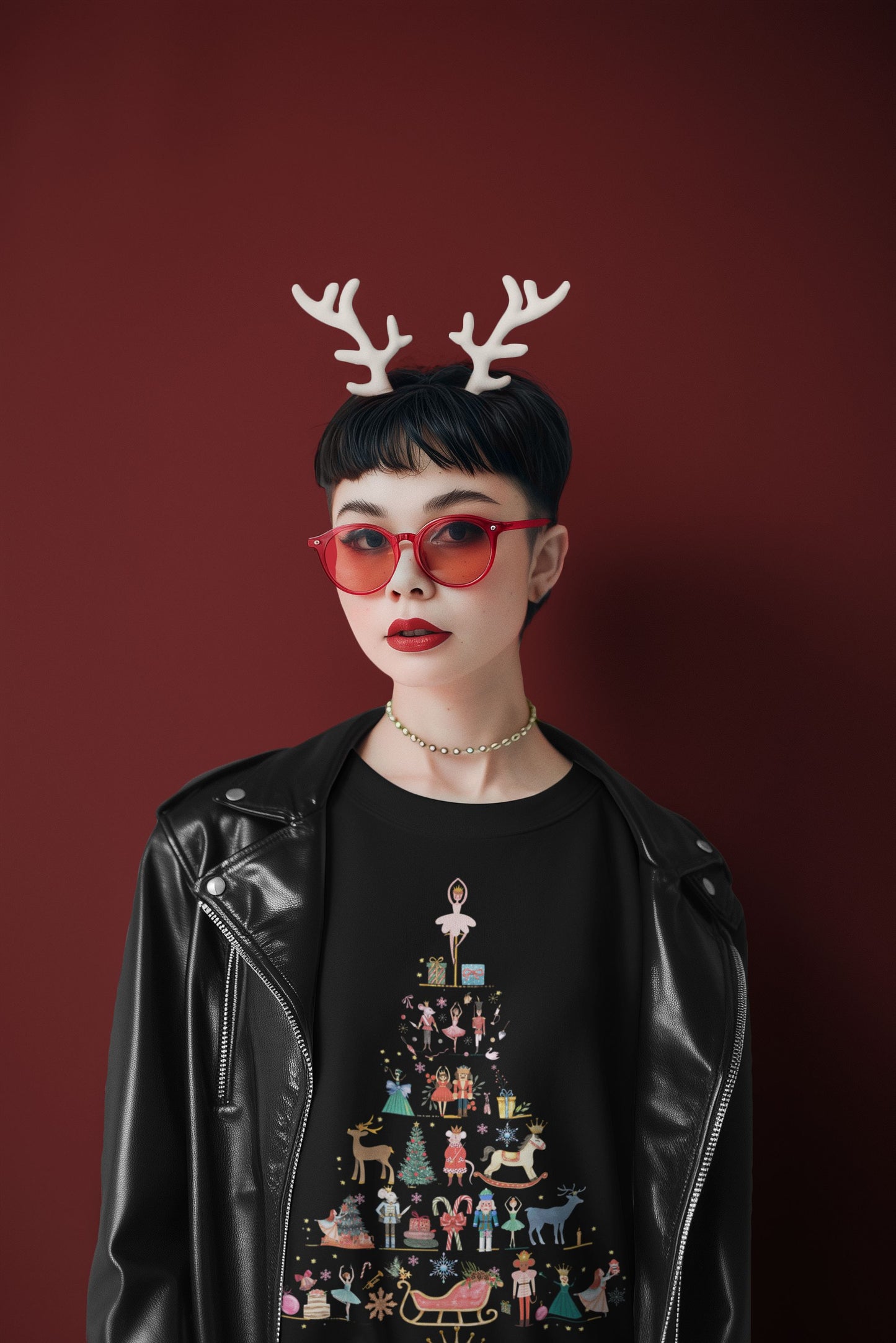 Women's Nutcracker Christmas Tree Sweatshirt – Festive Ballet Charm with Unisex Design