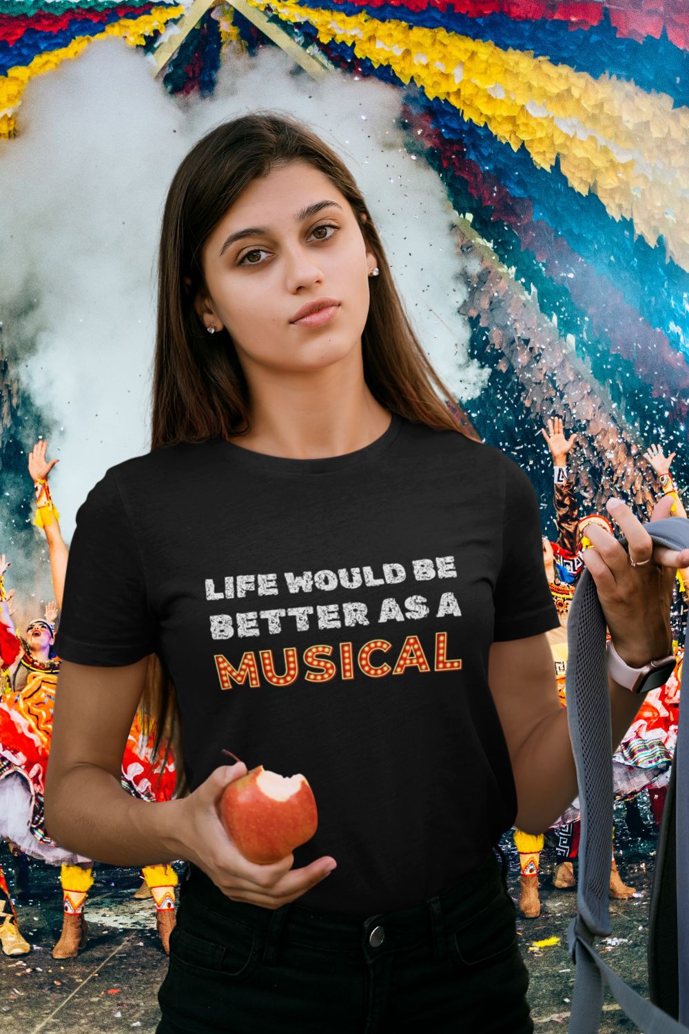 "Life Would Be Better as a Musical" Women’s Fitted Theatre T-Shirt – Black | Musical Fan Gift