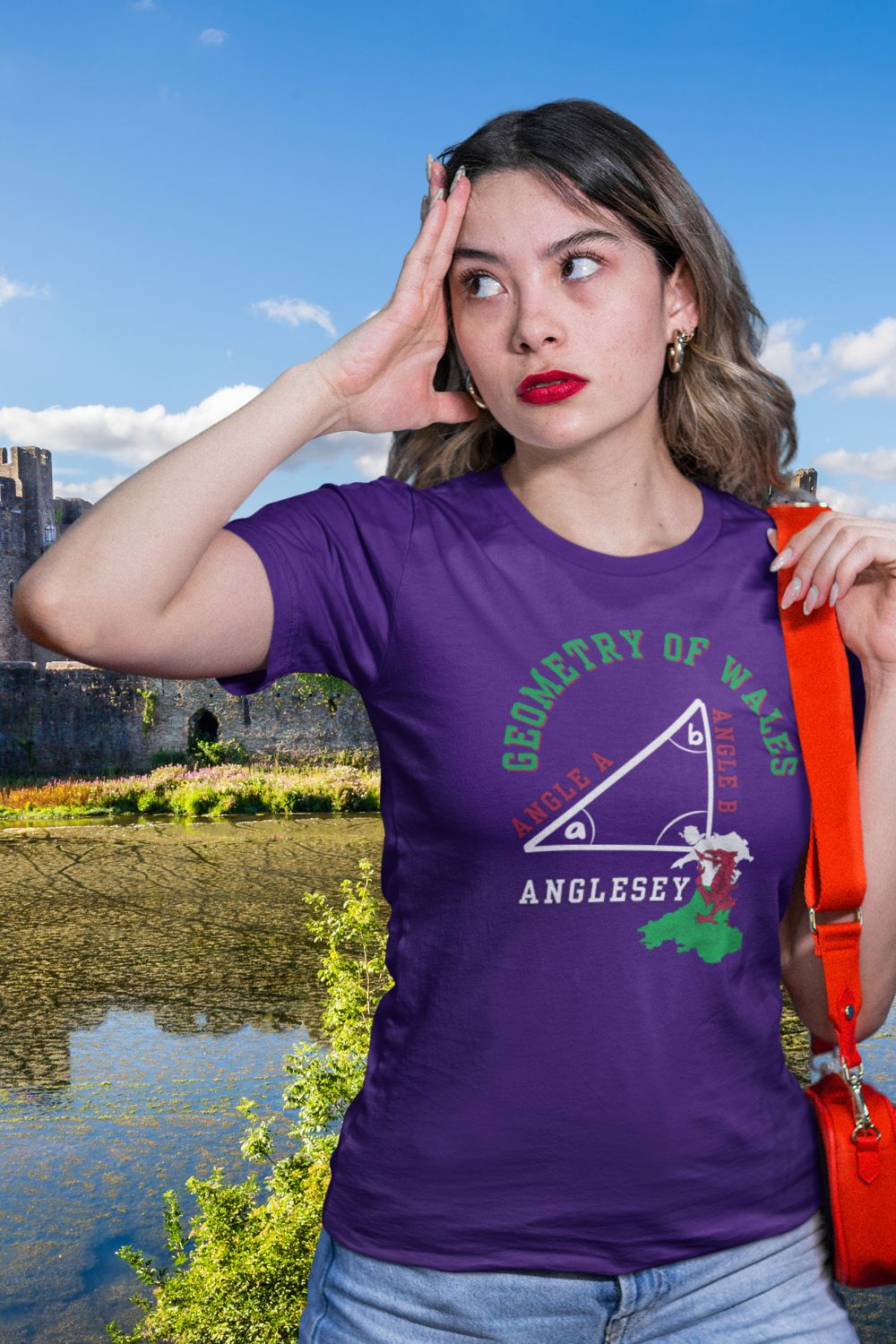 Angle A + Angle B = Anglesey Women’s Fitted T-Shirt – Welsh Maths Gift