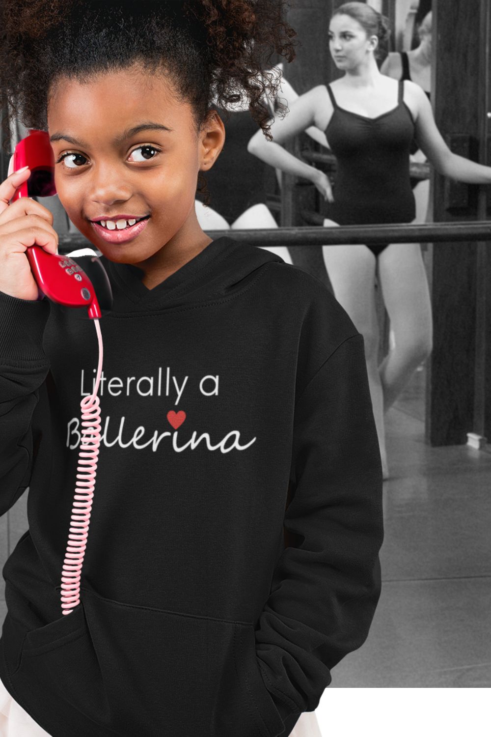 Ballerina Dreams Kids Hoodie – Unisex Dance Sweatshirt for Ballet Lovers