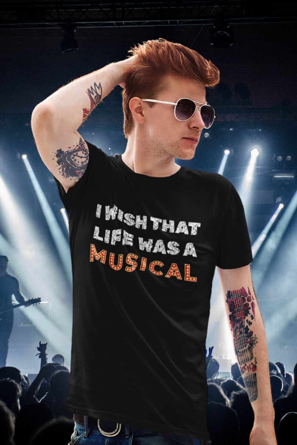 "I Wish That Life Was a Musical" Men’s Black Theatre T-Shirt – Unisex Fit, Musical Gift
