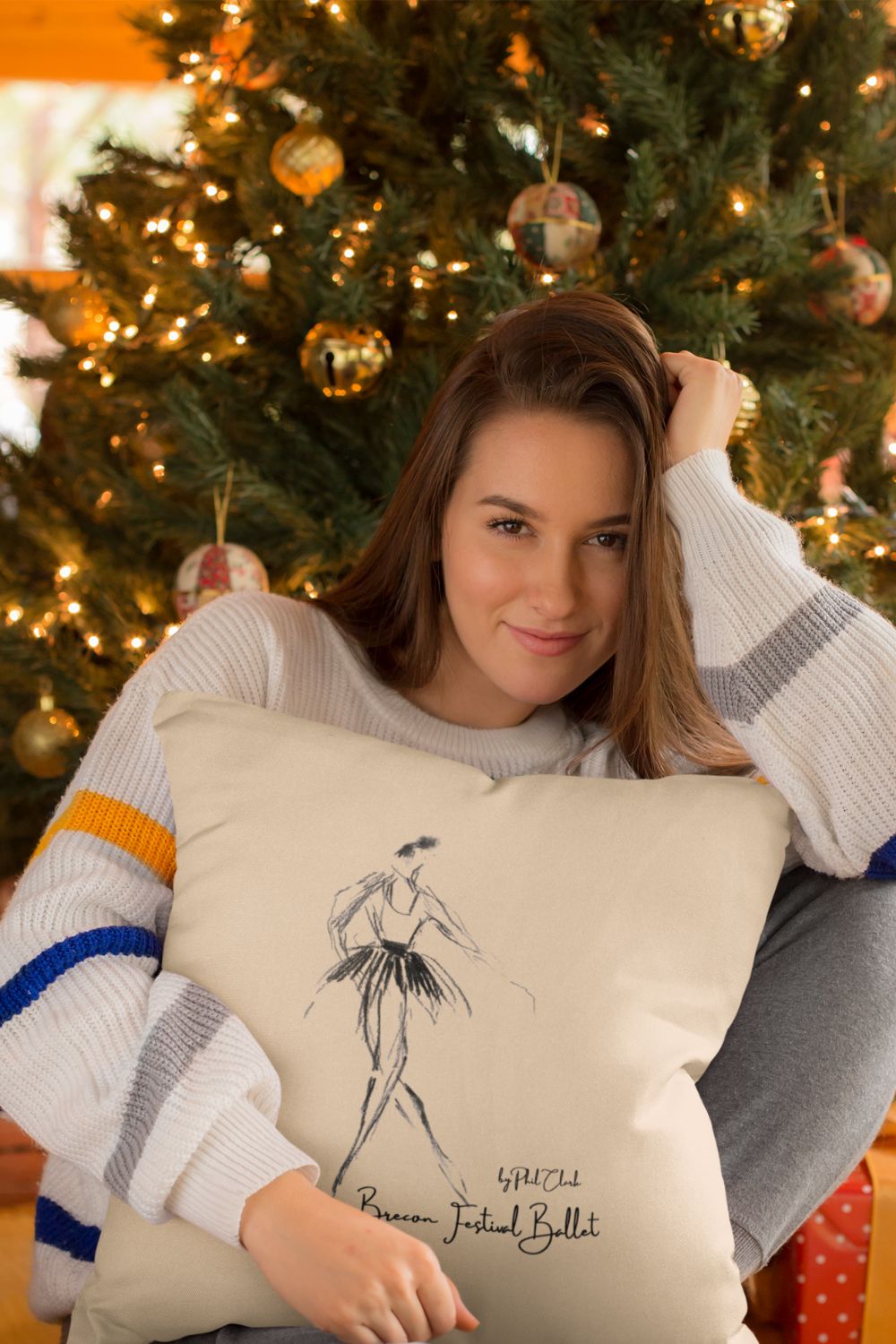 Brecon Festival Ballet Ballerina Cushion – Artwork by Phil Clark