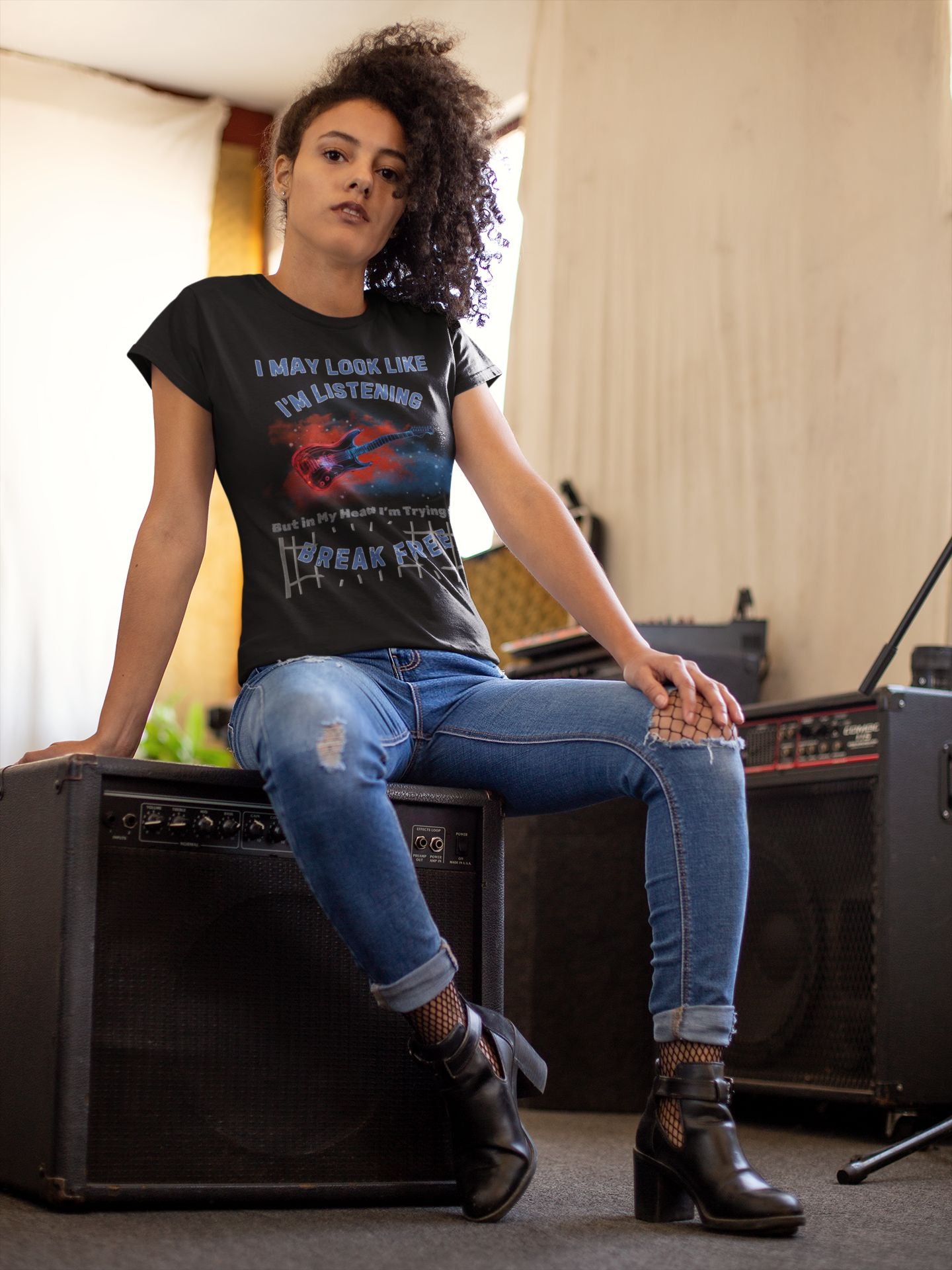 "I May Look Like I’m Listening, But in My Head I’m Trying to Break Free" Women’s Theatre T-Shirt