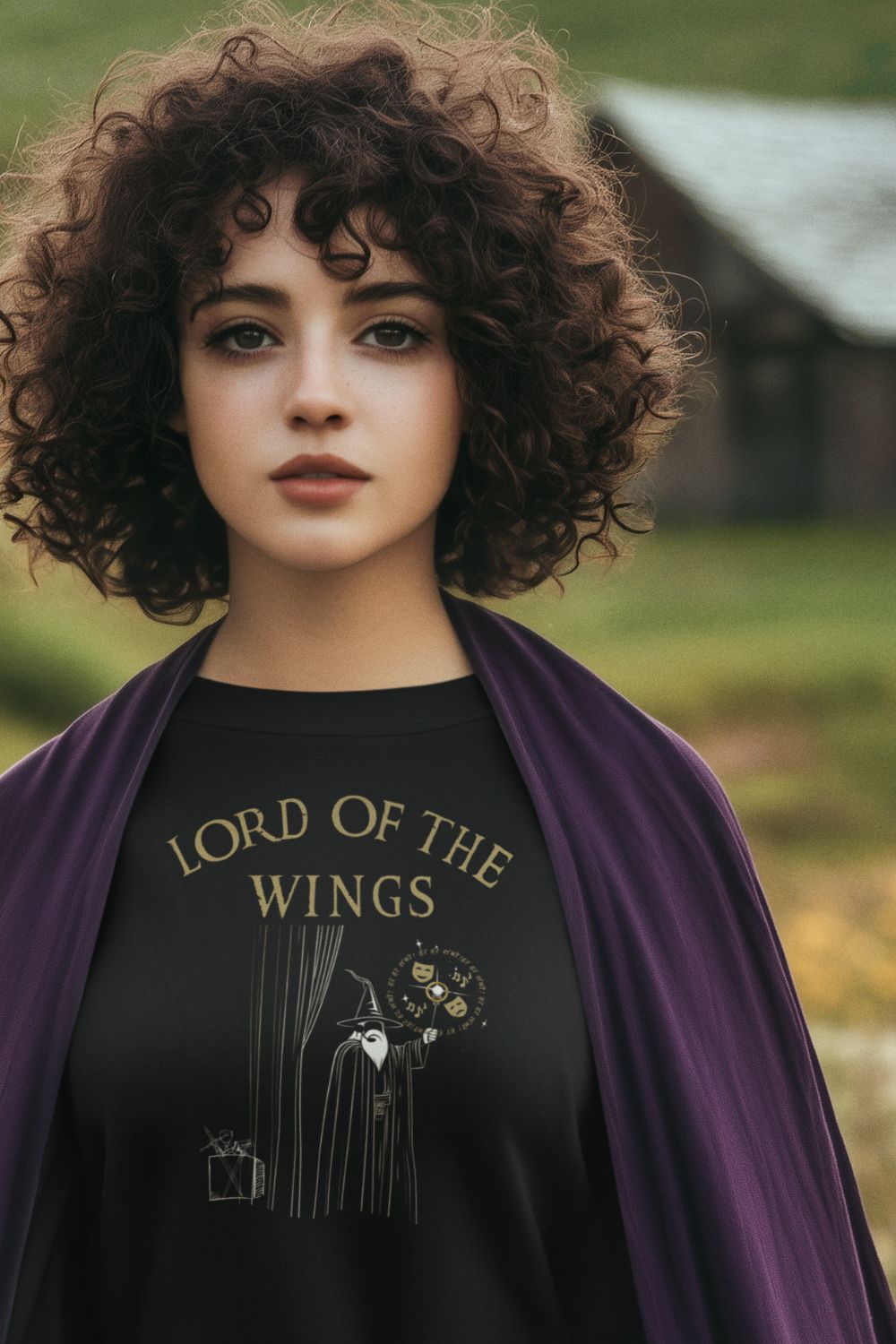 “Lord of the Wings” Fitted Backstage Crew T-Shirt for Women – Funny Theatre Graphic | Slim Fit Black T-Shirt