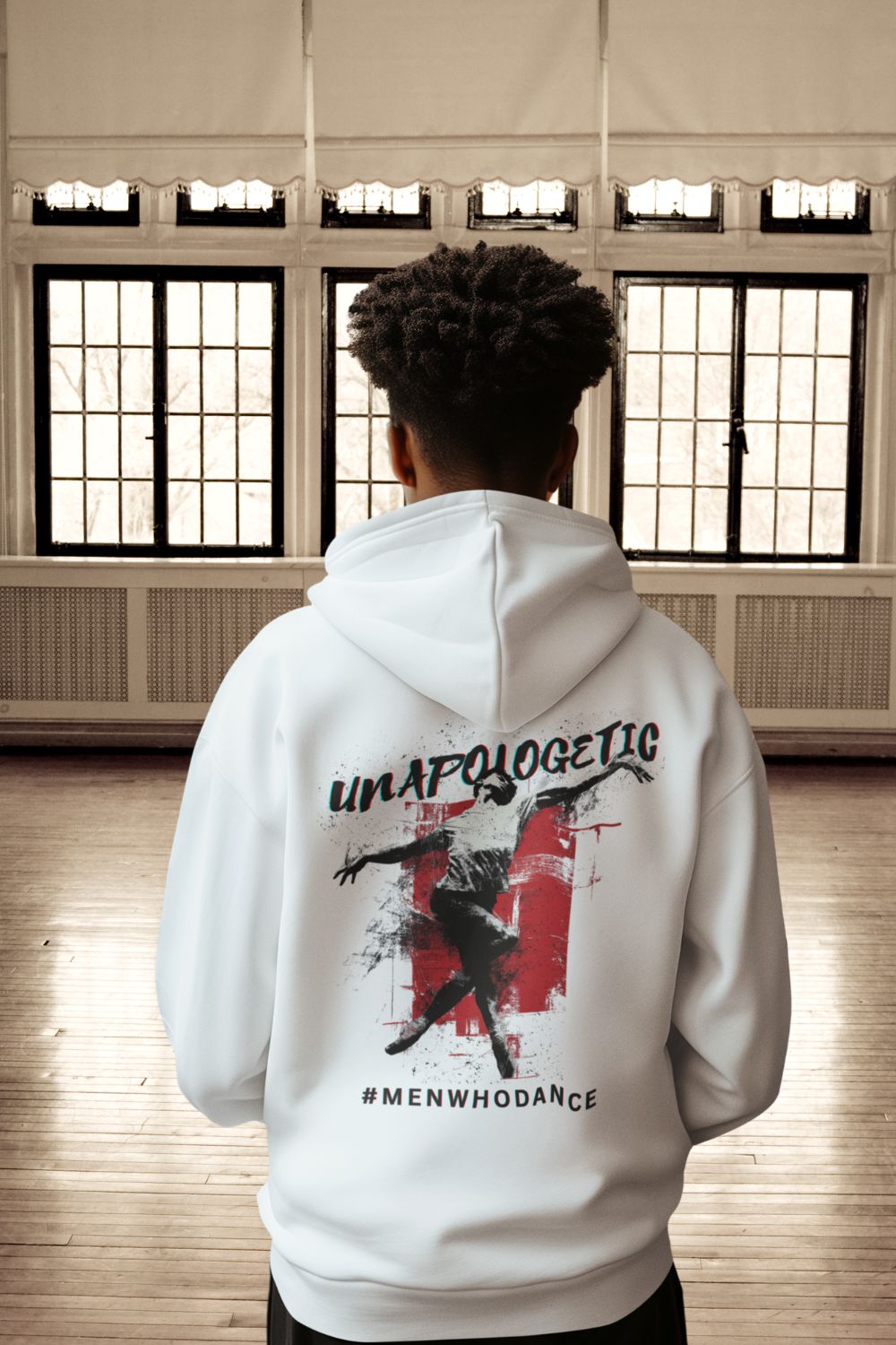 Men’s “Unapologetic” Dance Hoodie – Ethical Fleece Sweatshirt with Back Print
