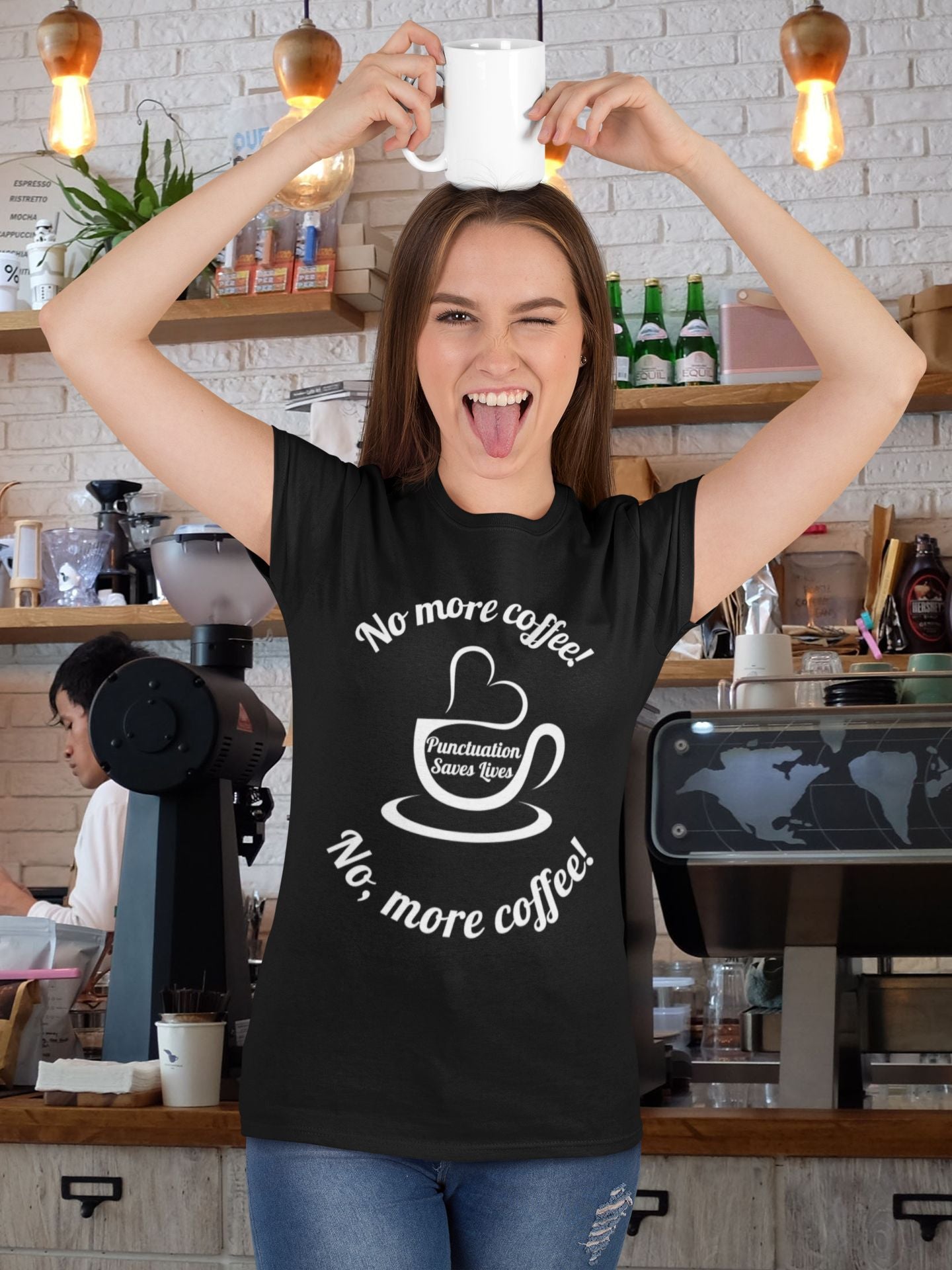 "No More Coffee" Women's T-shirt – A Fun Statement for Coffee and Grammar Lovers