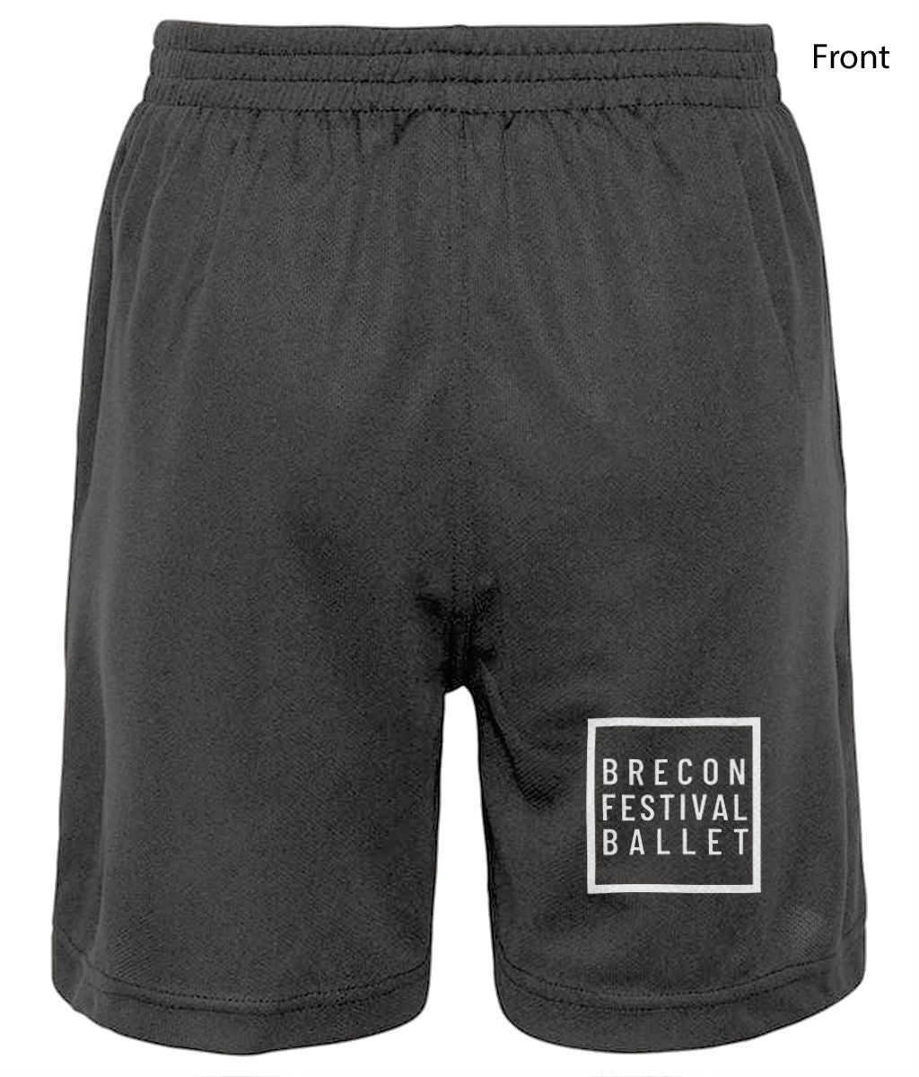Brecon Festival Ballet – Unisex Performance Shorts (Black / Black Melange)