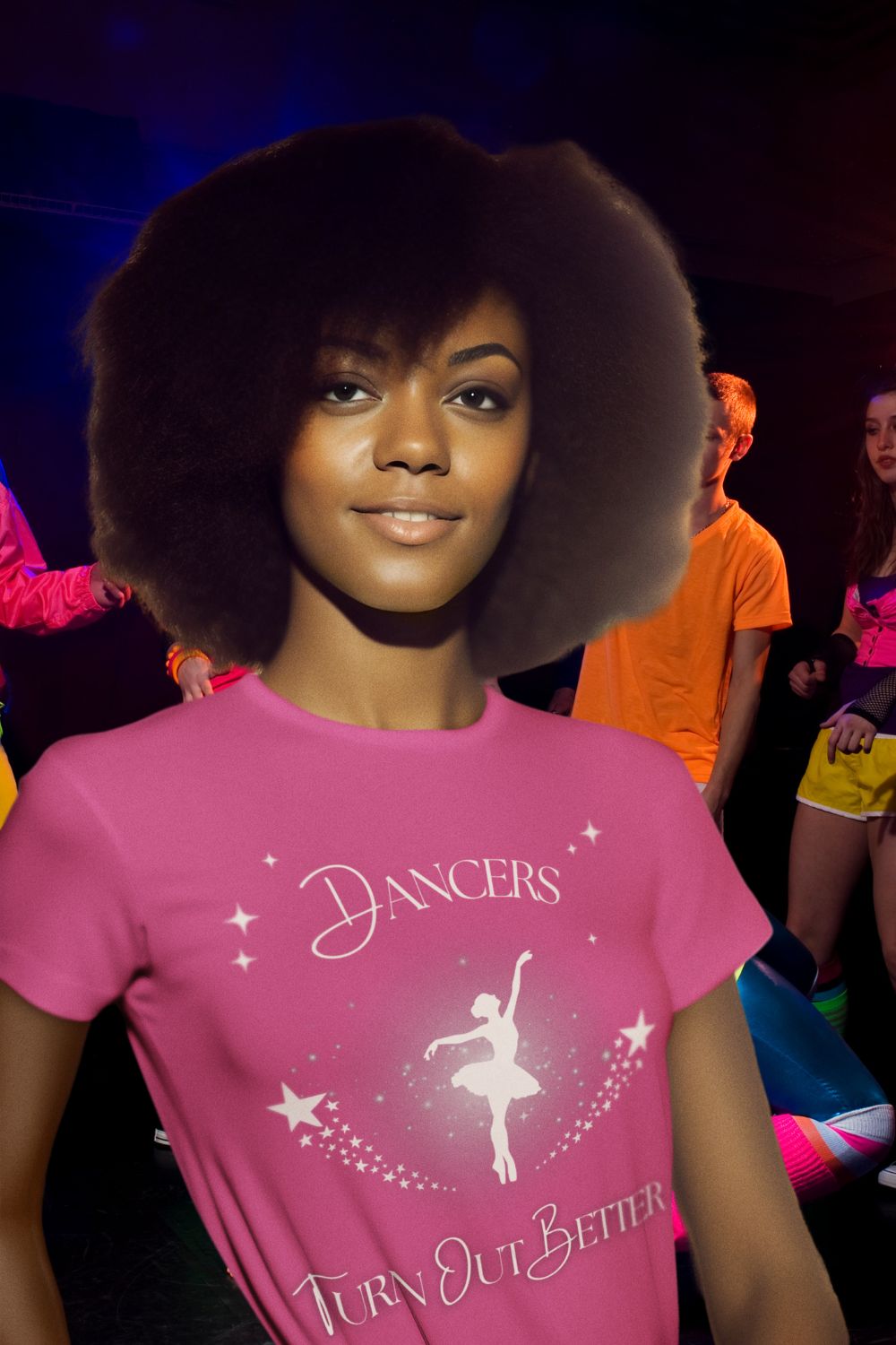 Dancers Turn Out Better – Women’s Dance T-Shirt with Ballet Dancer Silhouette (Slim Fit)