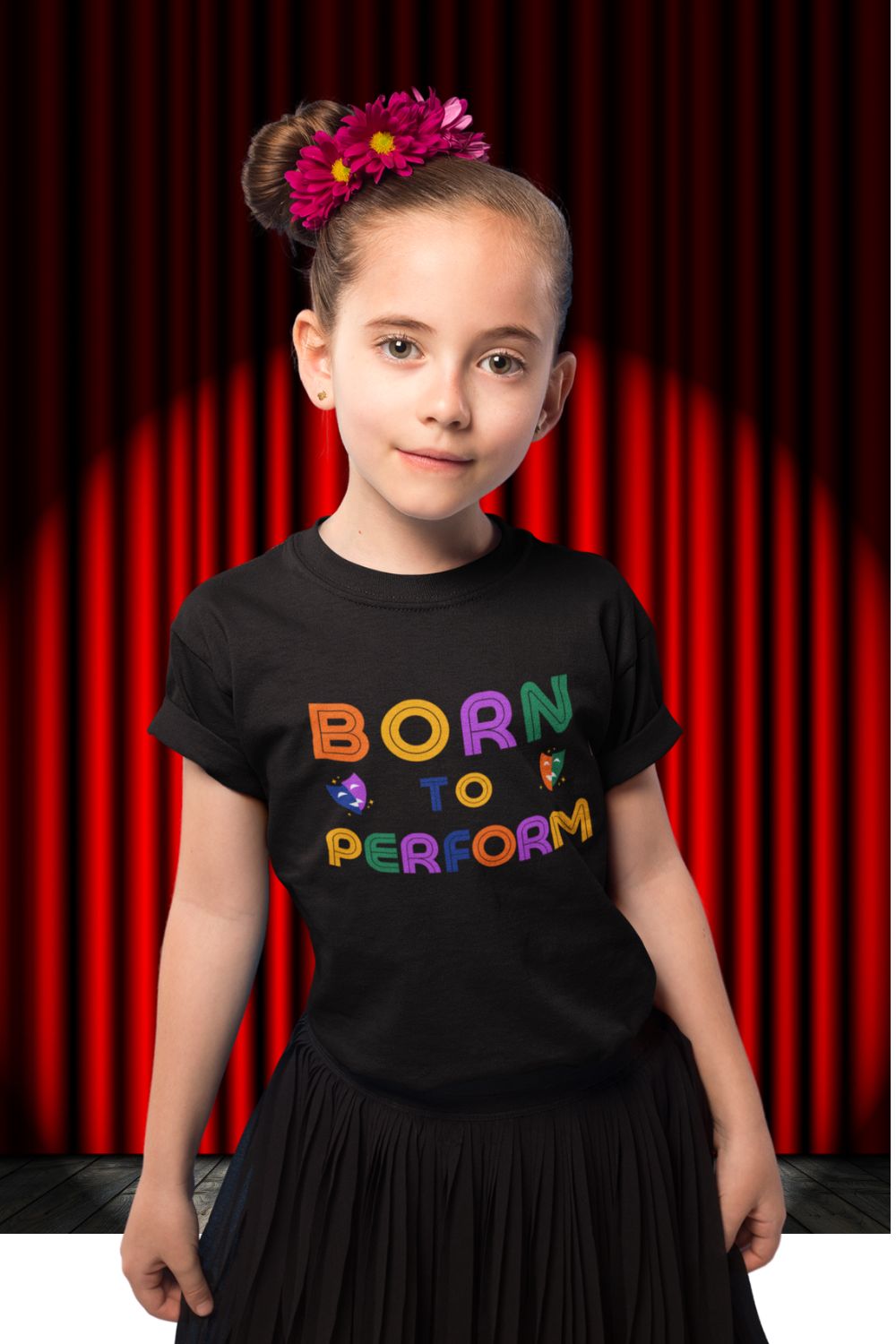 “Born to Perform” Kids’ Theatre T-Shirt – Retro Style for Rising Stars