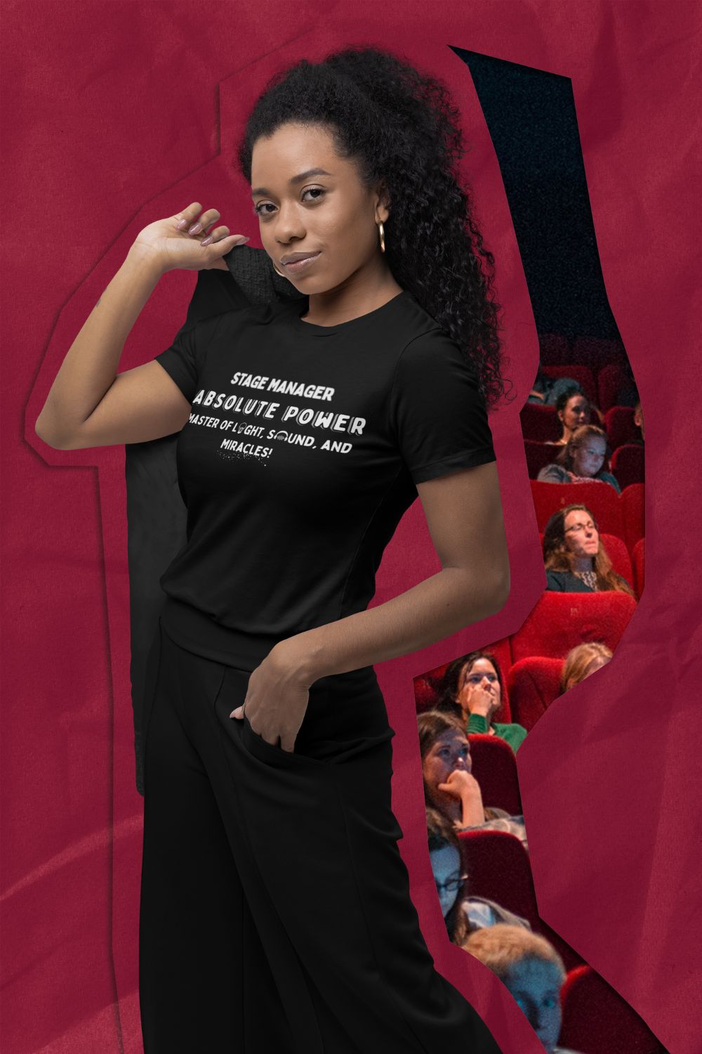 Stage Manager ABSOLUTE POWER Women’s T-Shirt – Slim Fit Cotton in Black