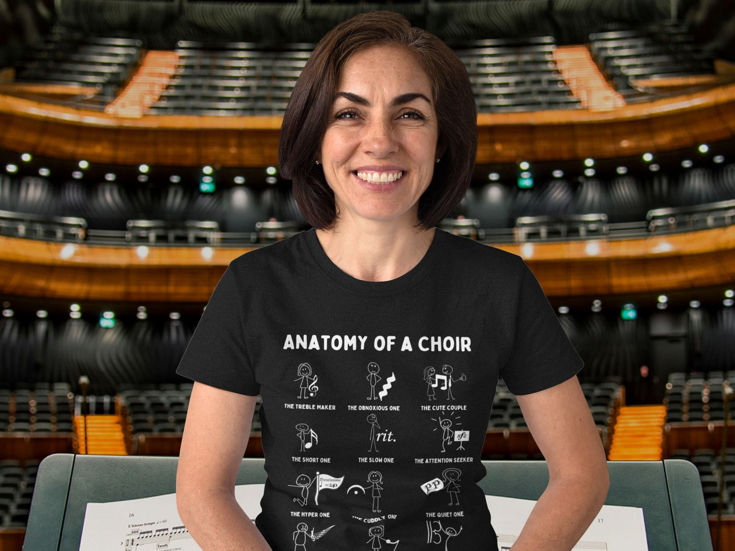 Women's Choir T-Shirt – Funny 'Anatomy of a Choir' Design for Singers & Theatre Fans