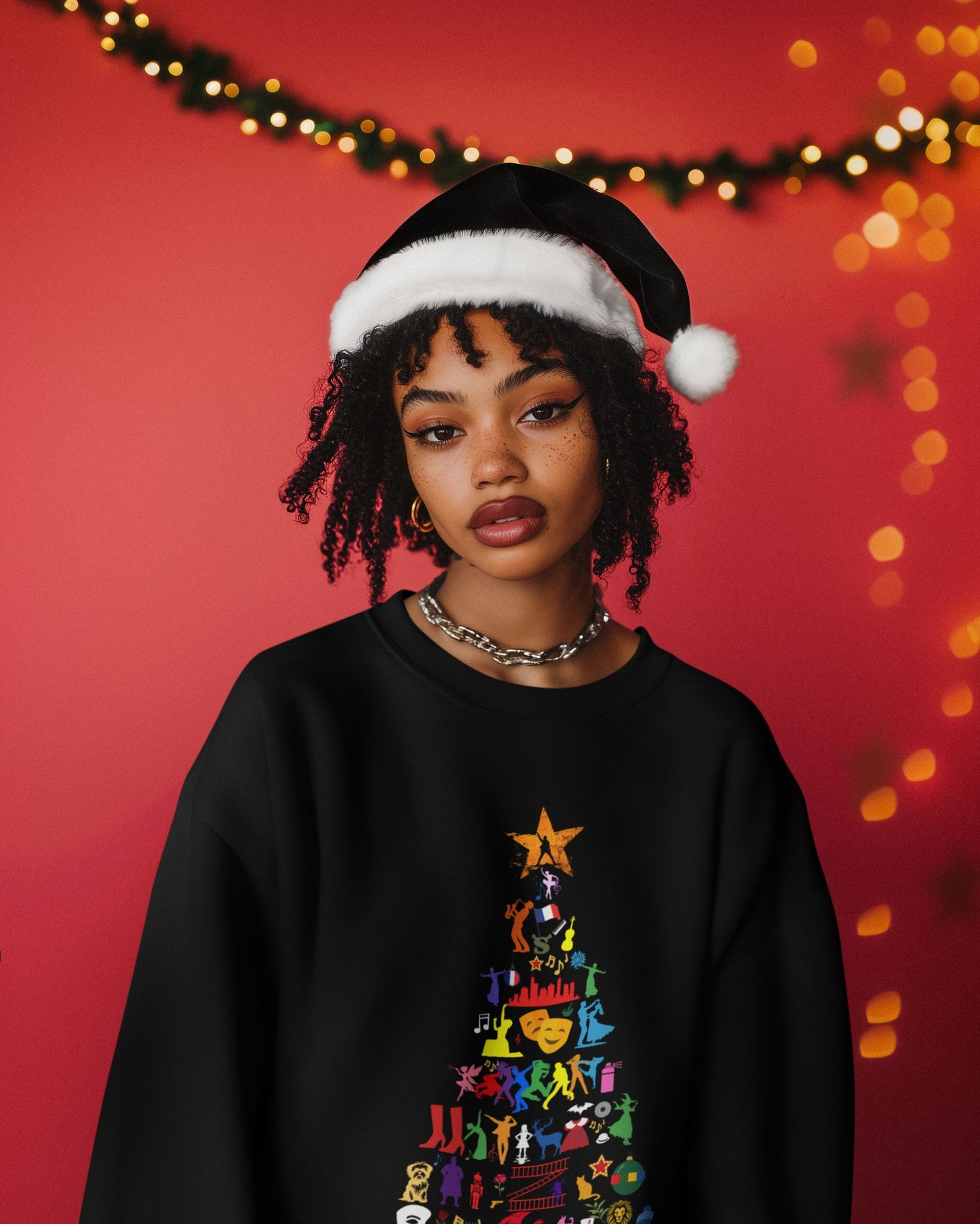 Women's Musical Theatre Christmas tree Sweatshirt – Cosy Unisex Design for Festive Fans