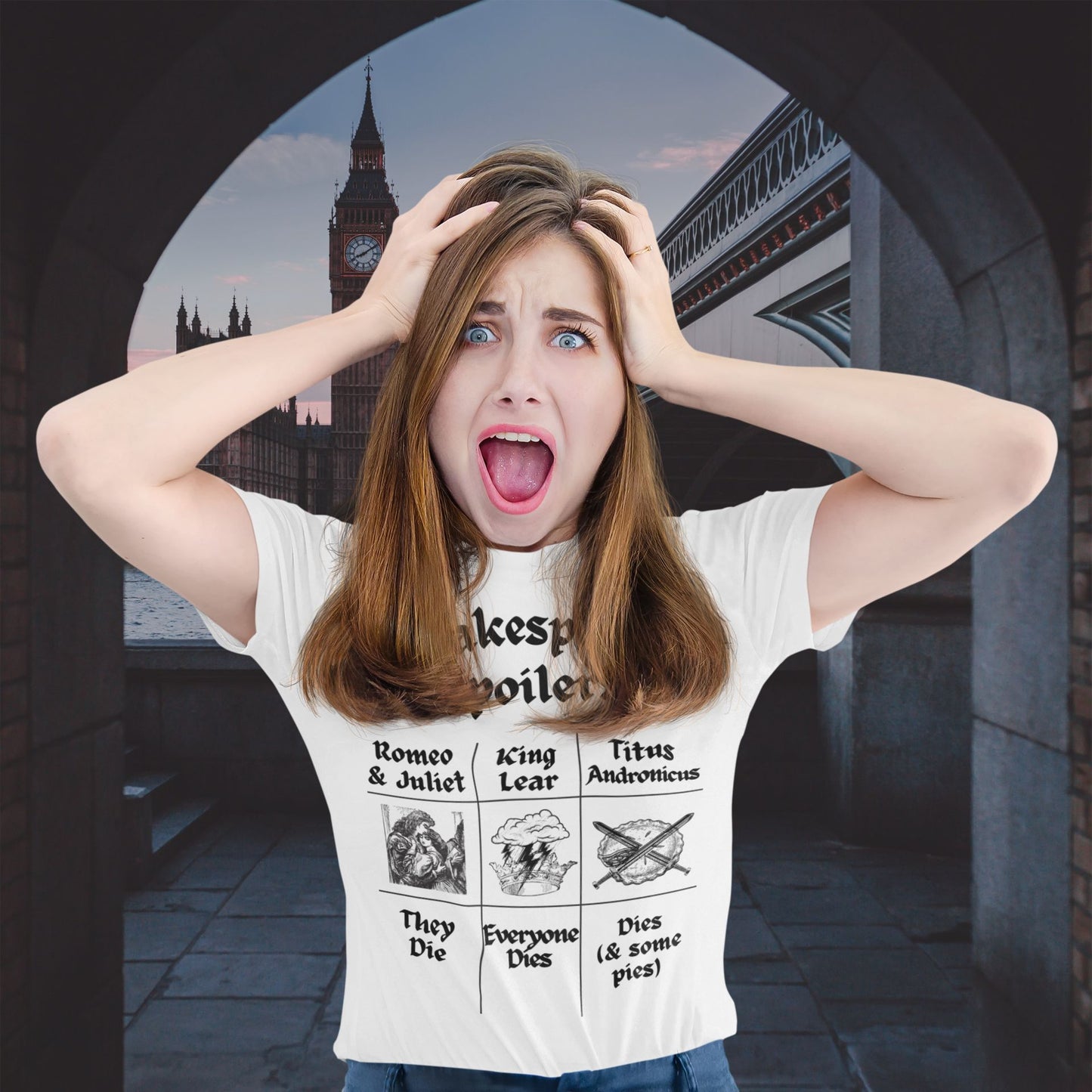 Women's T-Shirt "Shakespeare Spoilers" – Funny Drama & Literature Design