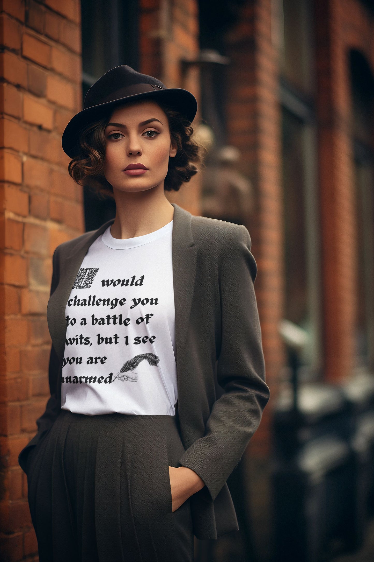 Battle of Wits Shakespearean-Inspired T-Shirt for Women: Theatre Lovers' Dry Humour in Feminine Fit