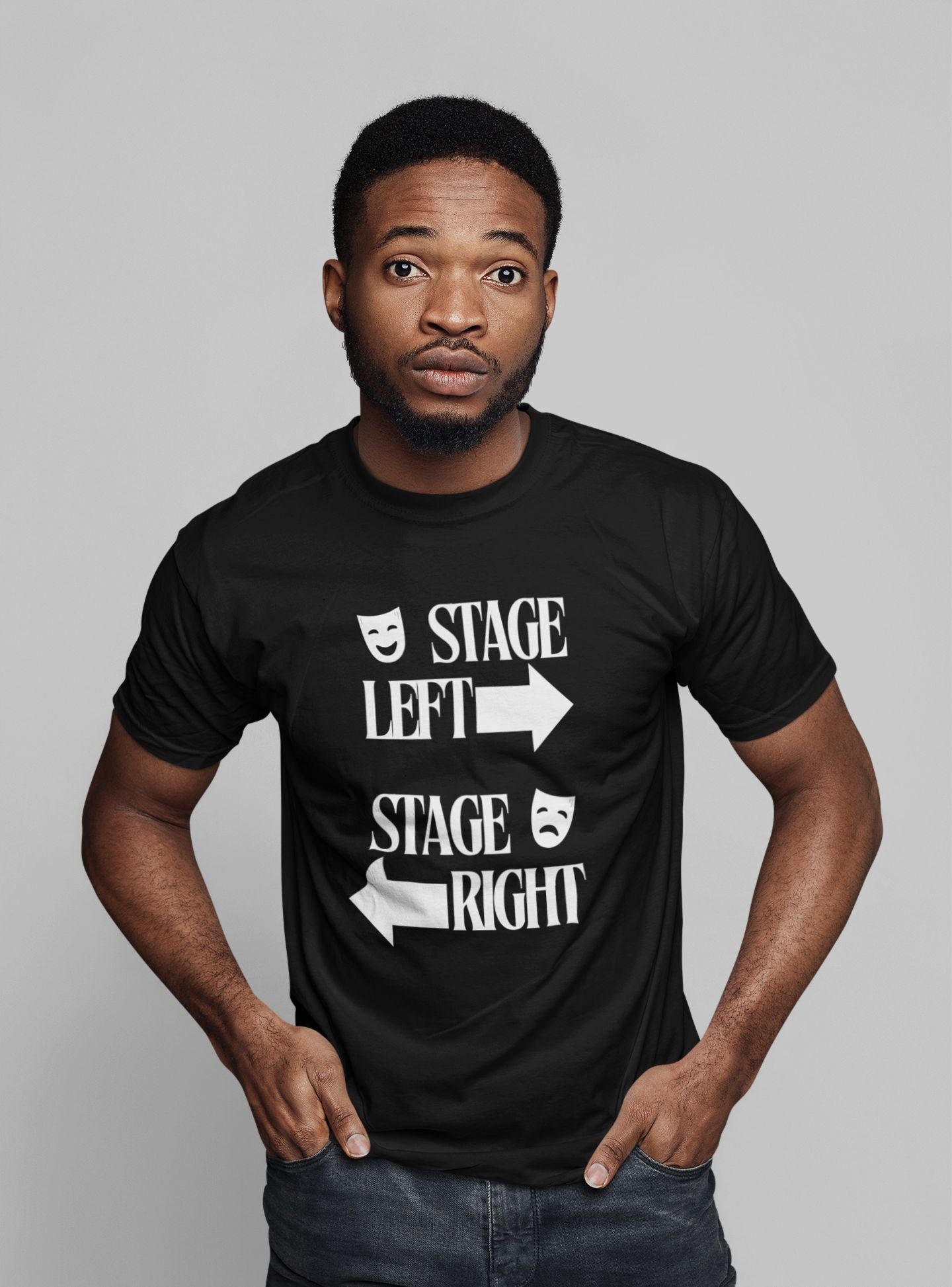 Stage Left Stage Right Men’s T-shirt – Unisex Design for Theatre Lovers