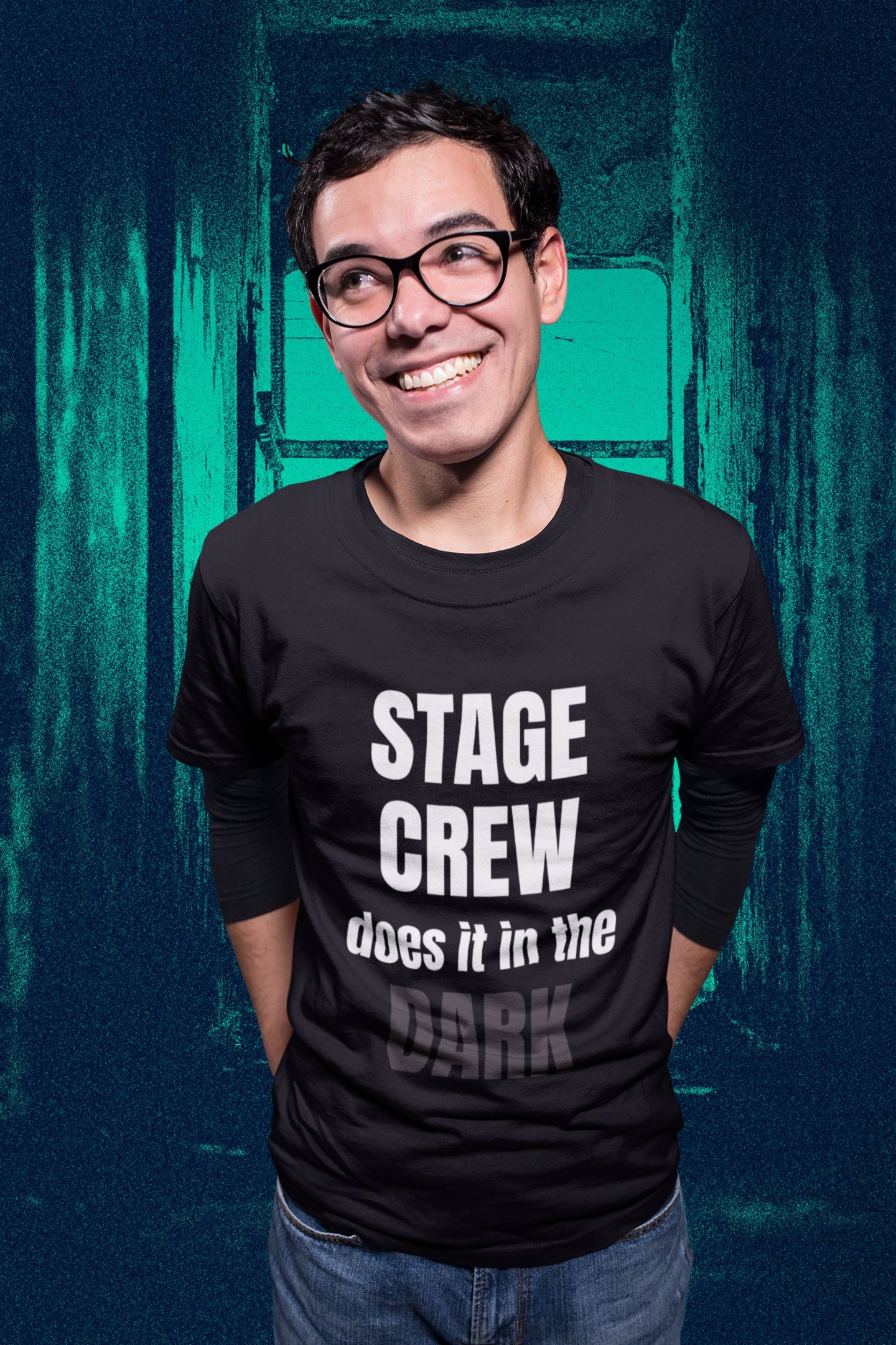 "Stage Crew Does It in the Dark" Unisex T-Shirt – Humour for Theatre Crew