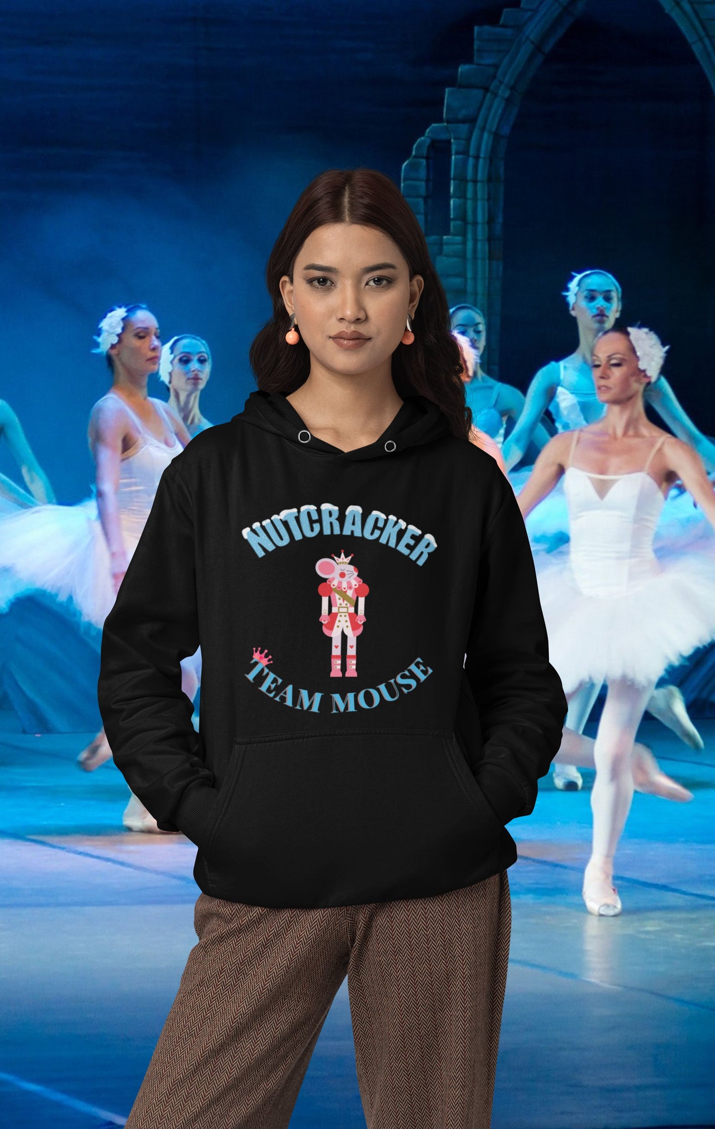 Nutcracker Christmas Team Mouse Hoodie – Ladies’ Fit