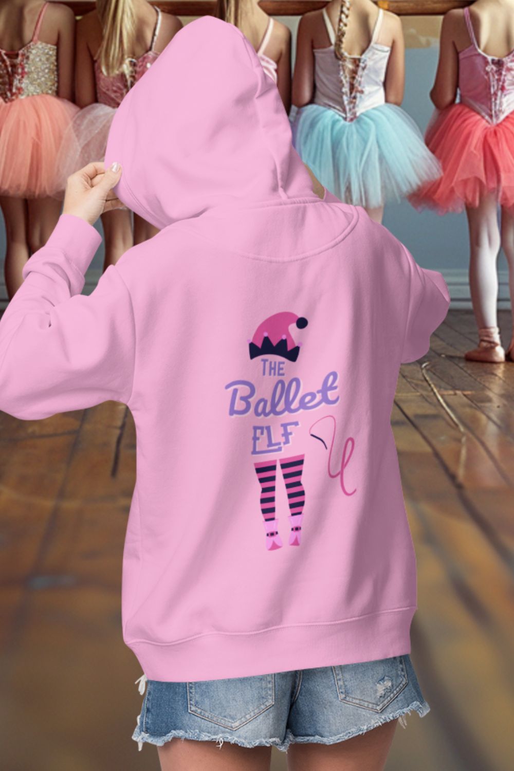 Women's Ballet Elf Hoodie – Festive Comfort for Dance & Theatre Lovers